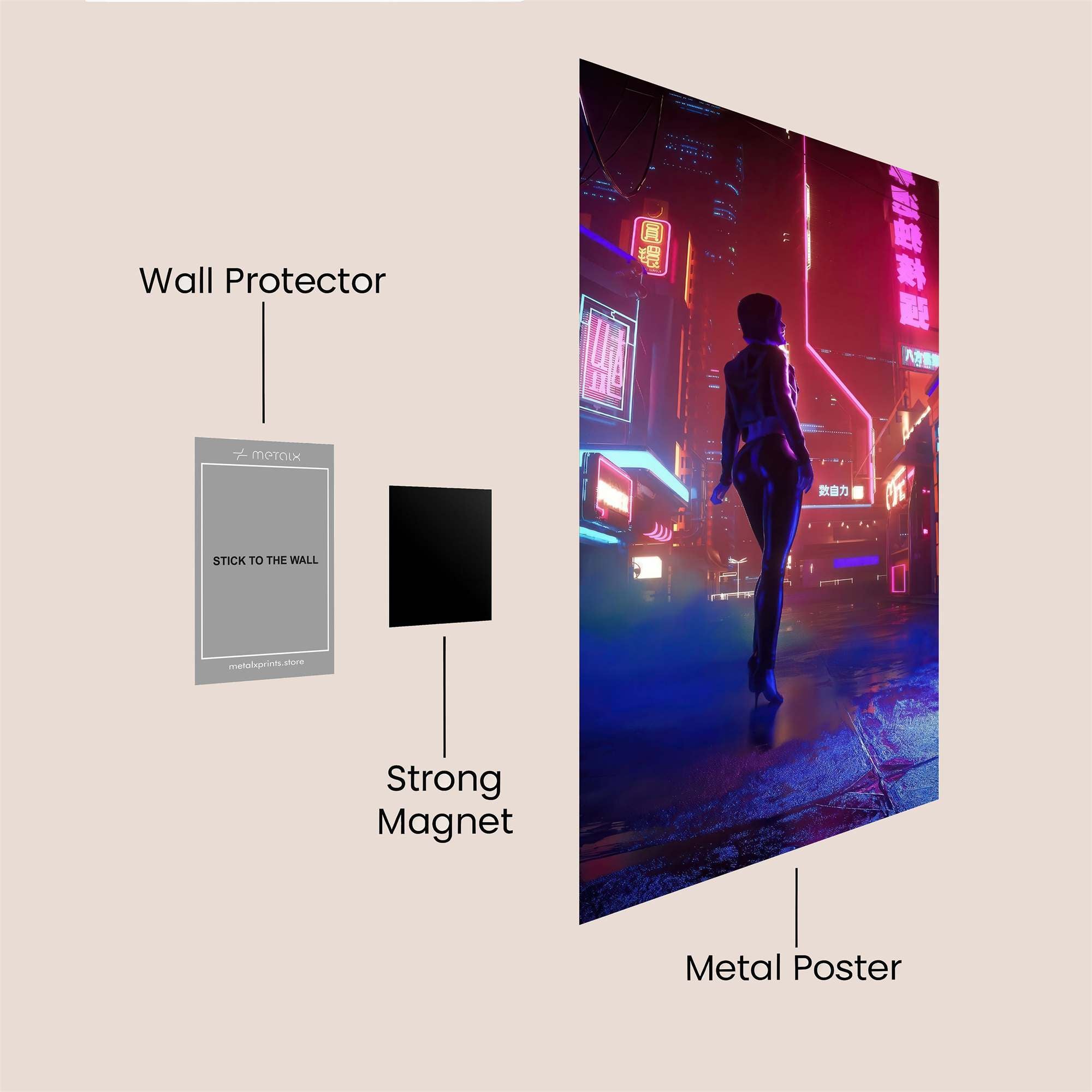 Neon Solitude Safe Wall Magnetic / M
