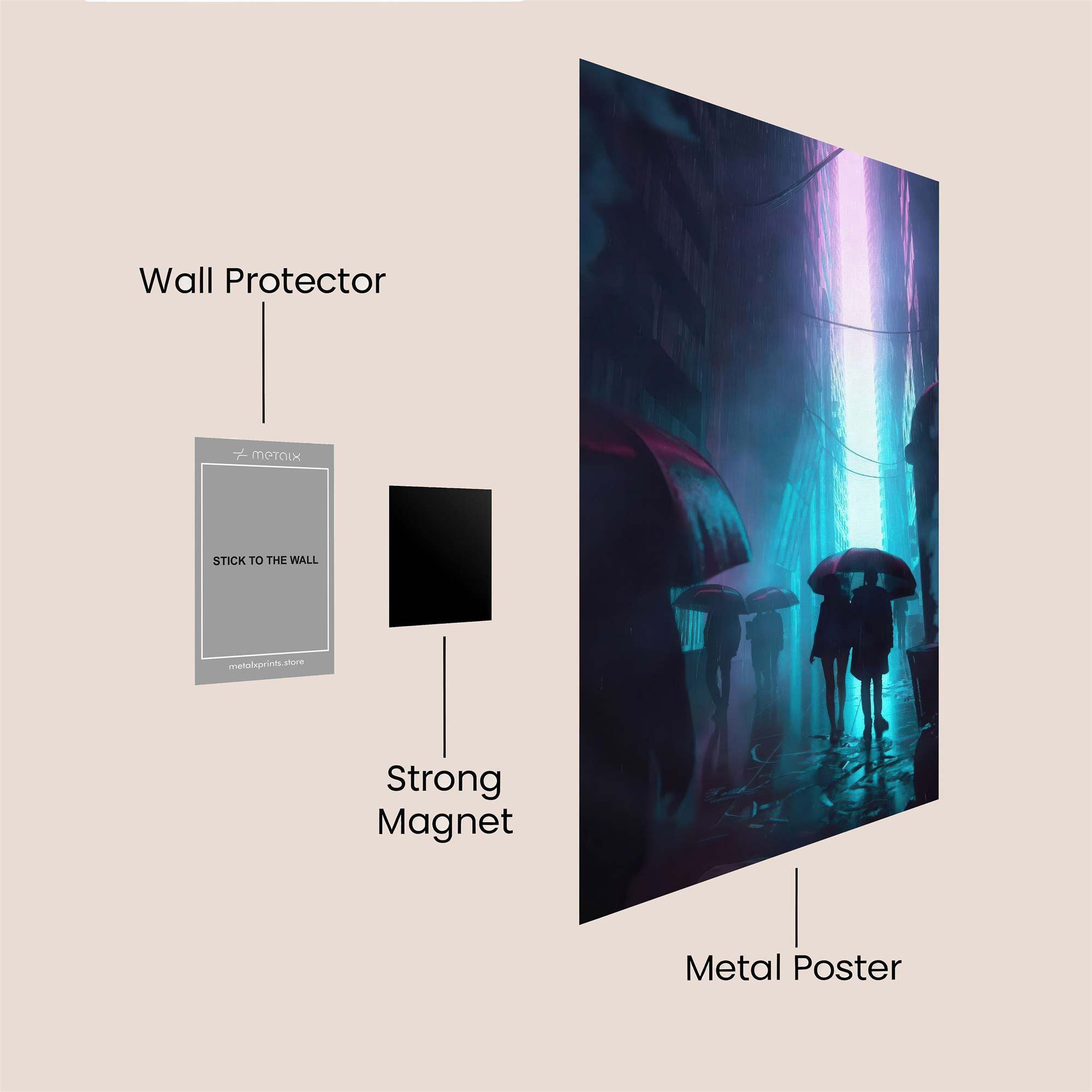 Neon Shadows Safe Wall Magnetic / M