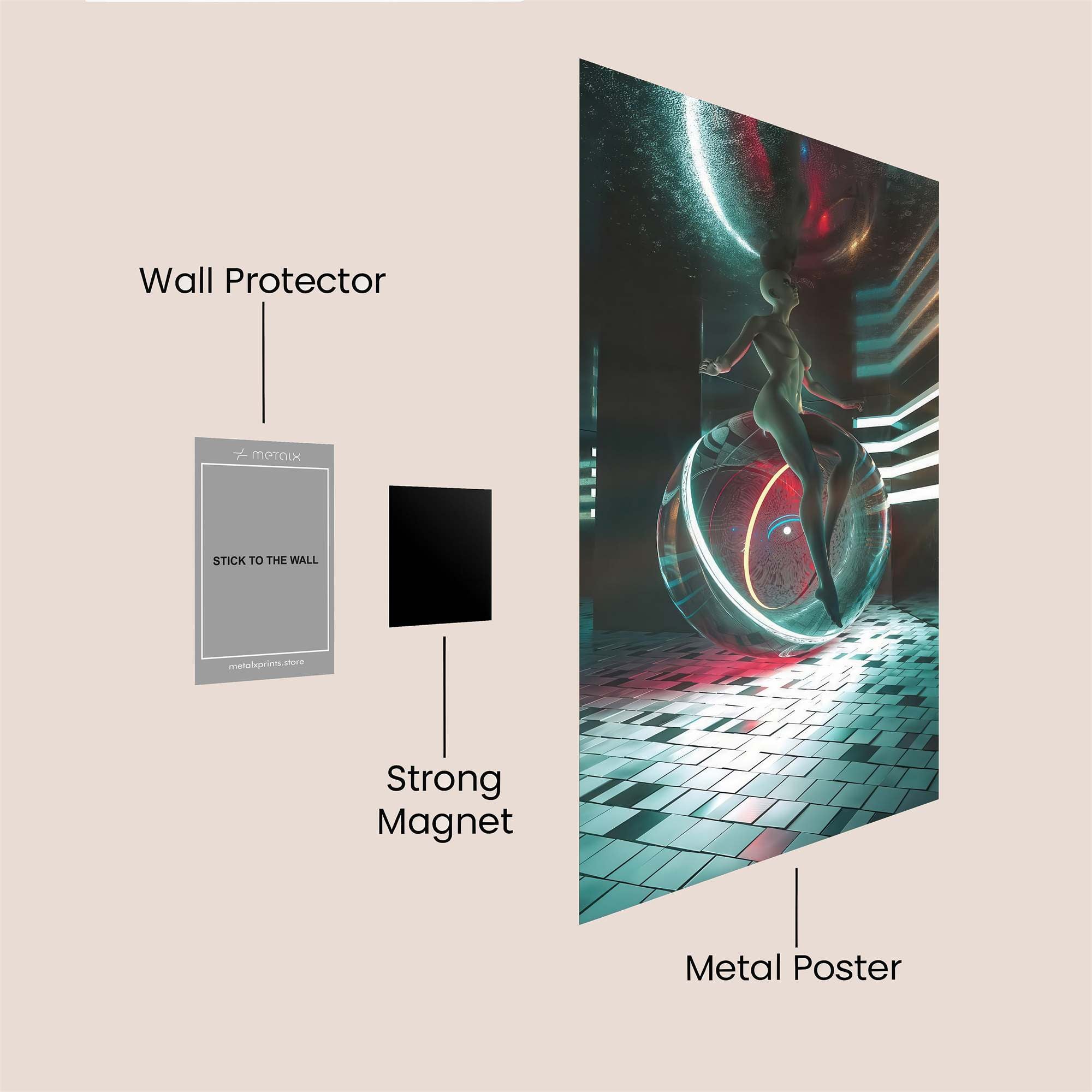 Futuristic Reverie Safe Wall Magnetic / M