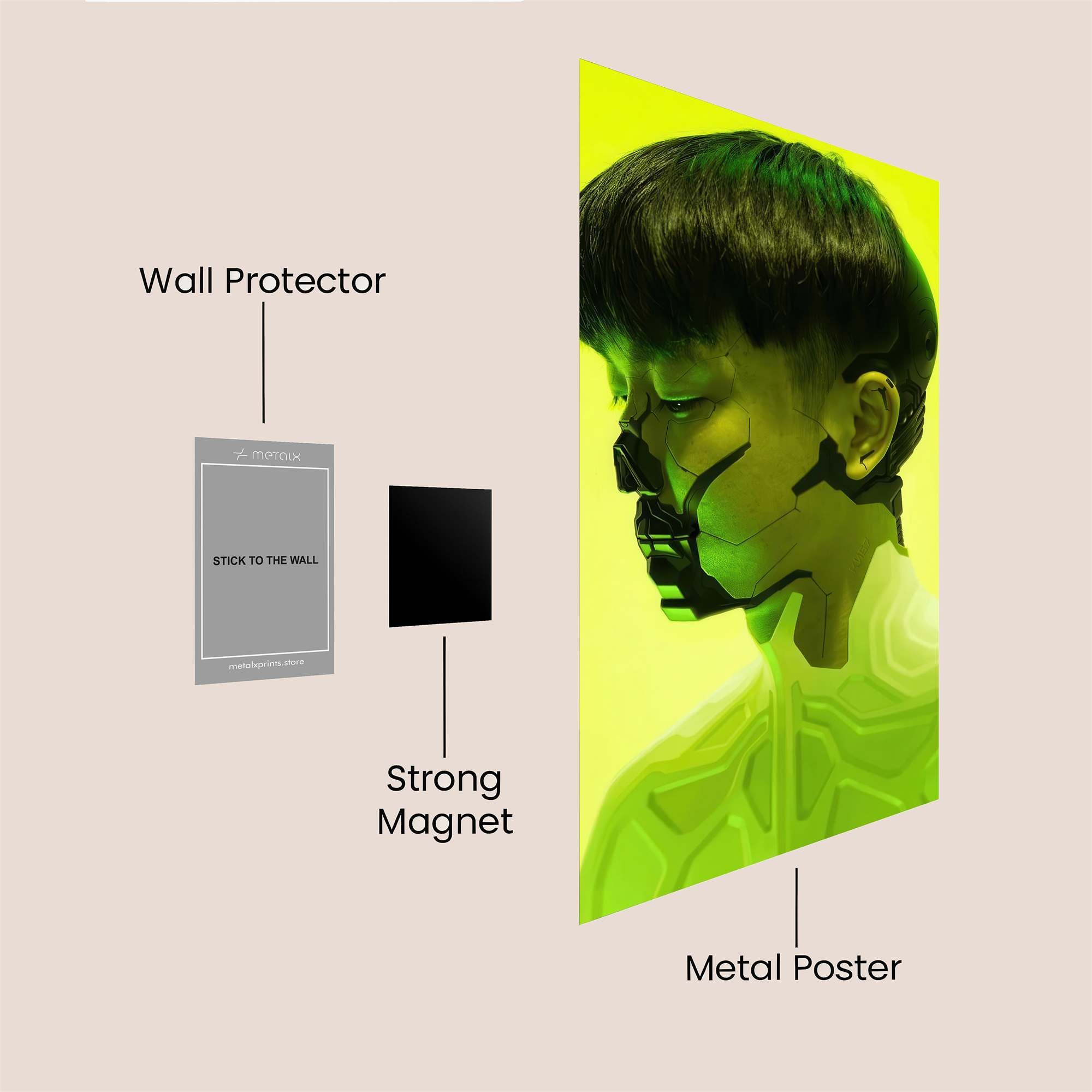 Cyborg Contemplation Safe Wall Magnetic / M