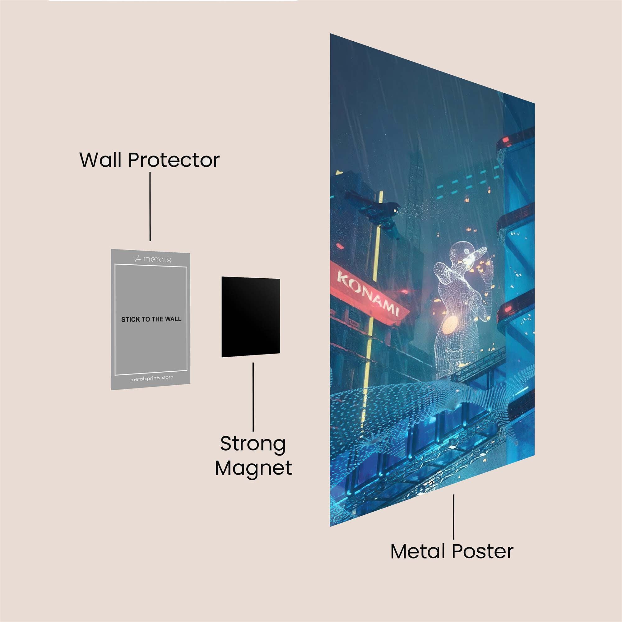 Neon Dreamscape Safe Wall Magnetic / M