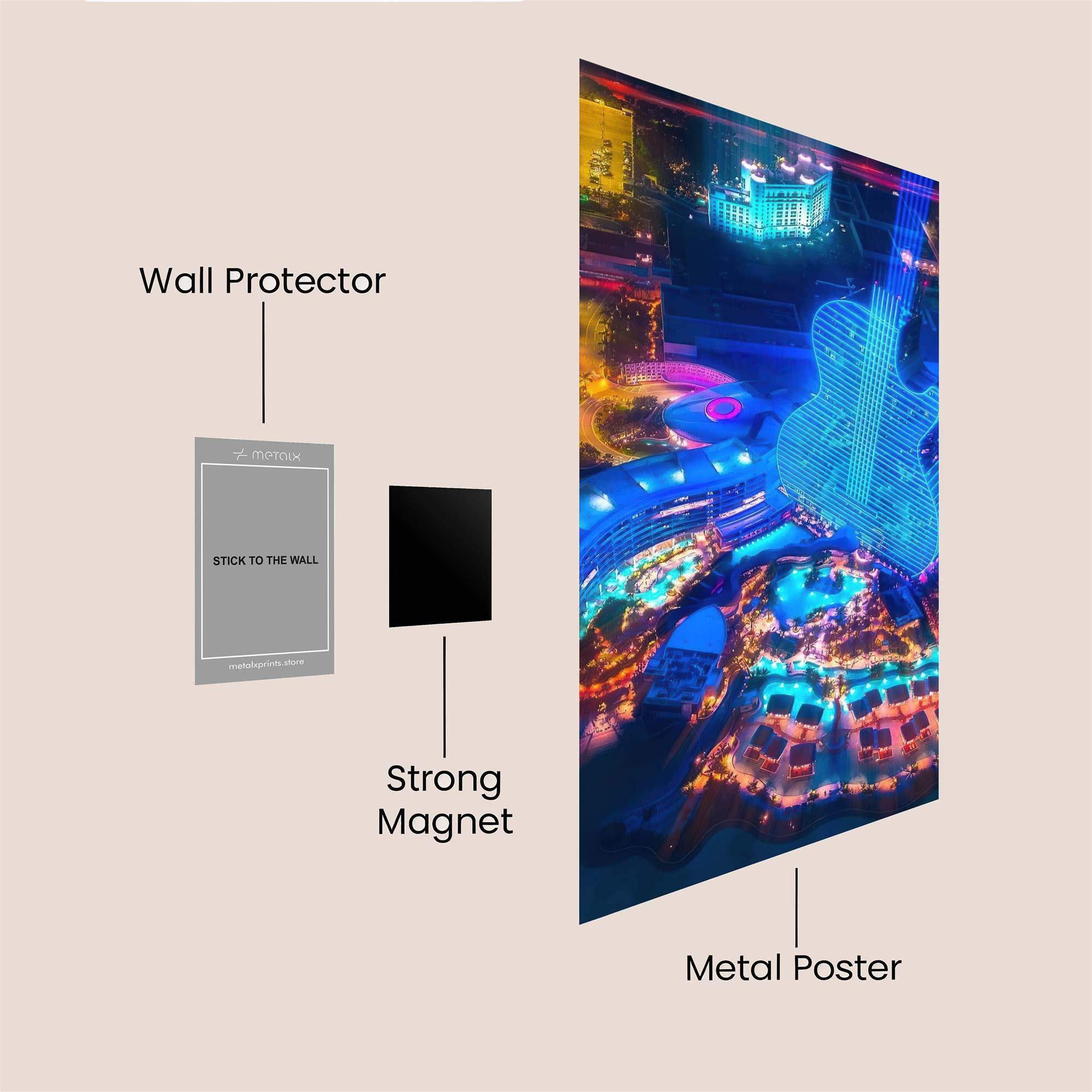 Guitar Luminescence Safe Wall Magnetic / M
