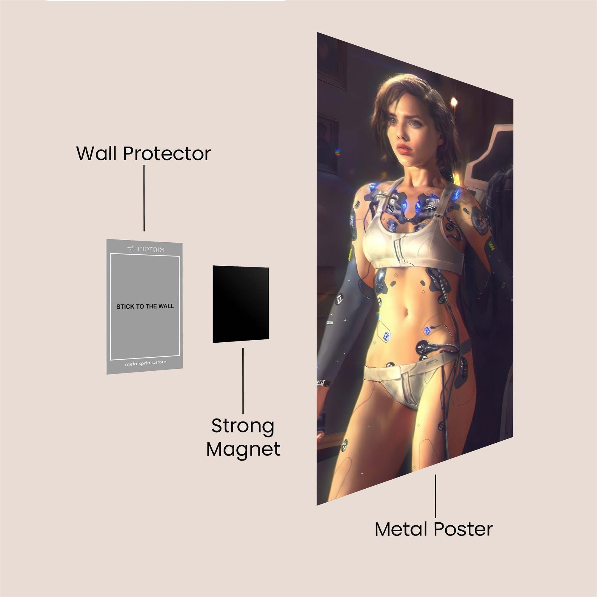 Neon Contemplation Safe Wall Magnetic / M