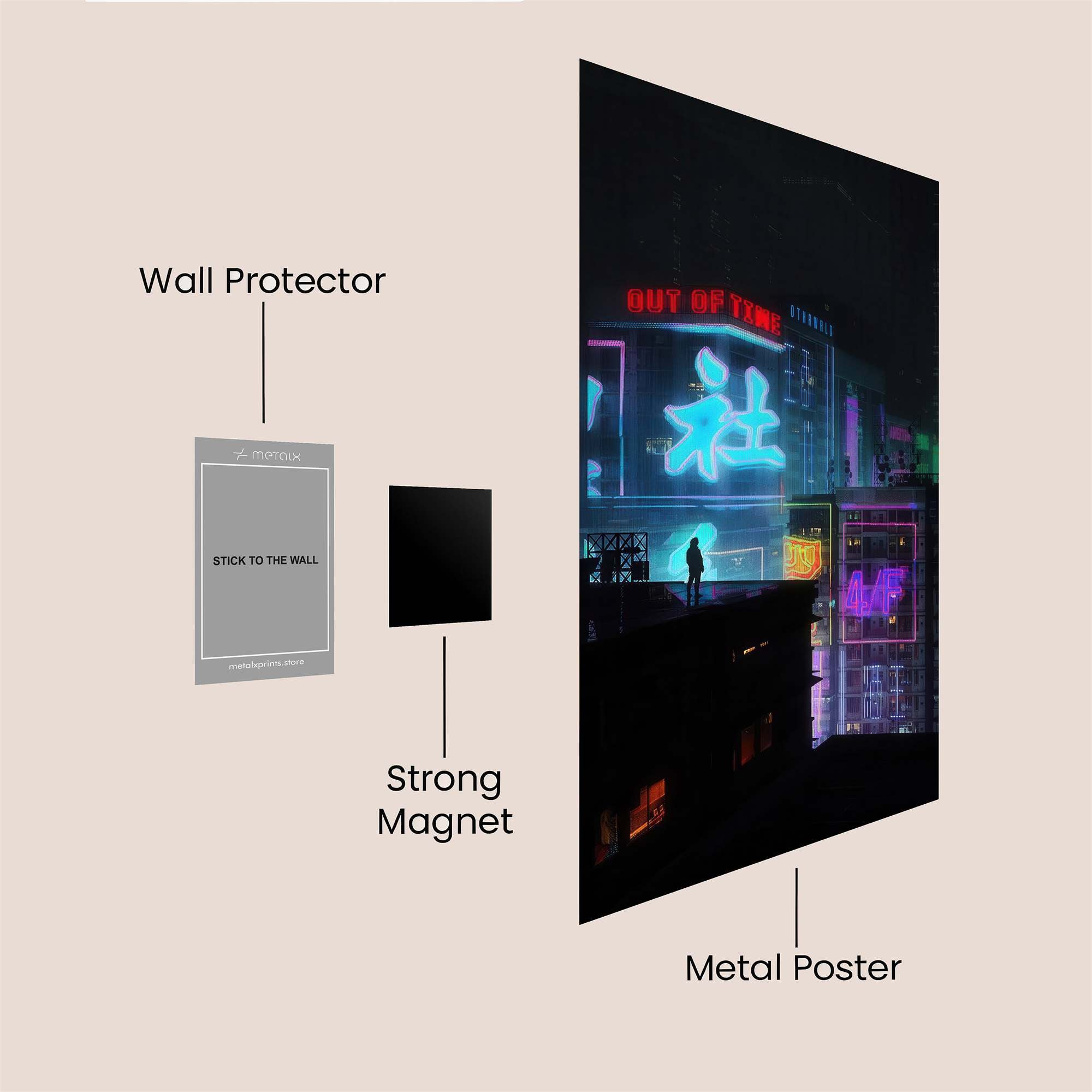 Neon Solitude Safe Wall Magnetic / M