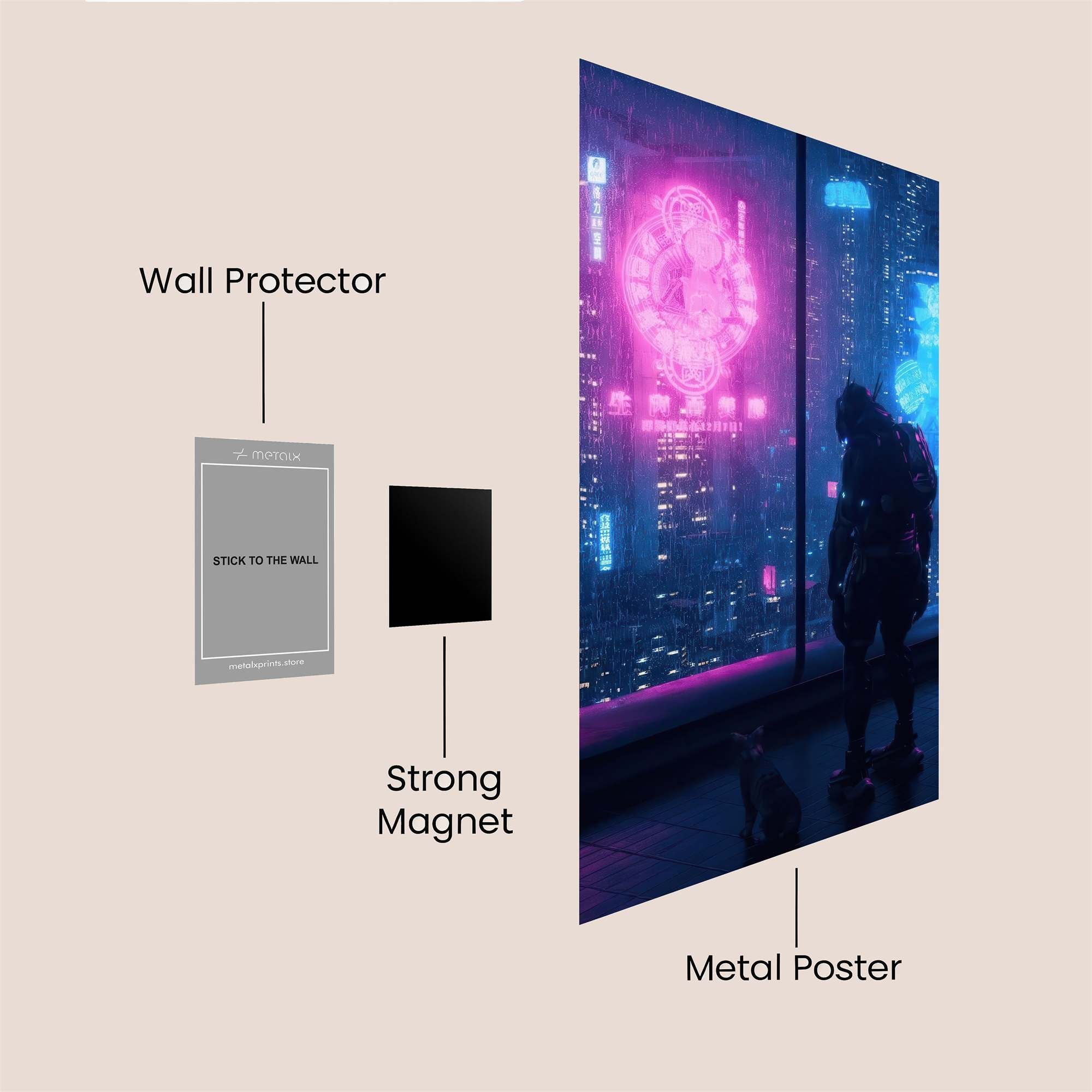 Neon Reflections Safe Wall Magnetic / M