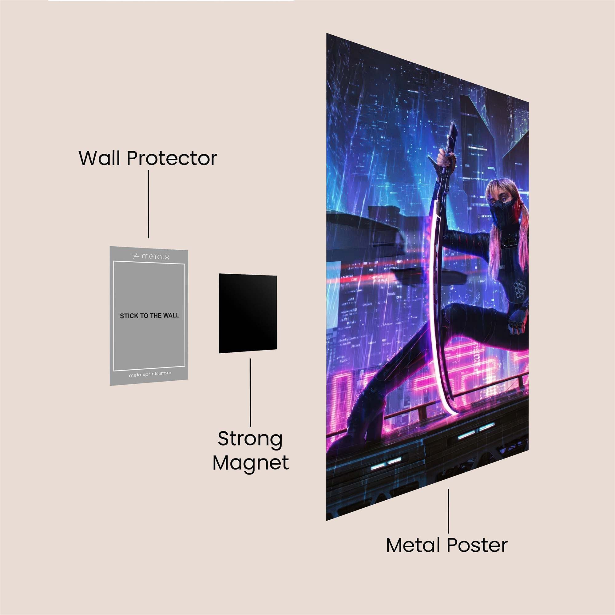 Cyber Samurai Safe Wall Magnetic / M