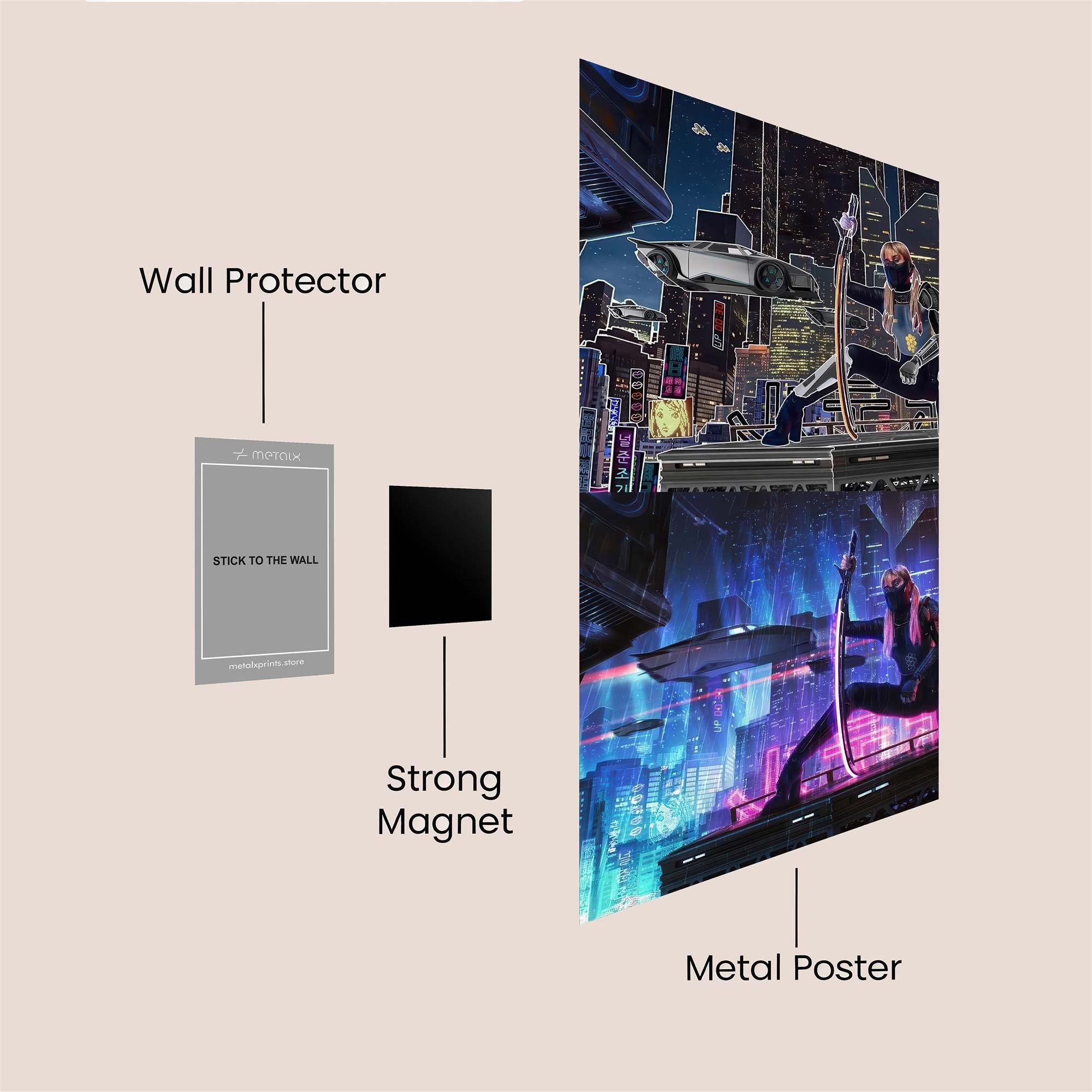 Cyberpunk Rebellion Safe Wall Magnetic / M