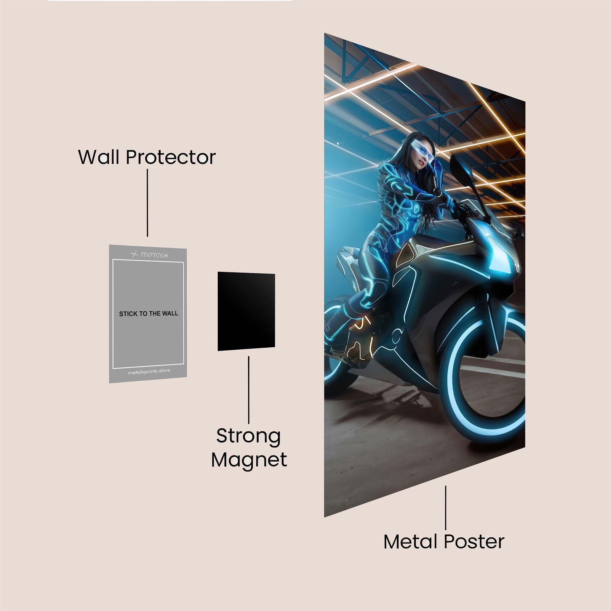 Neon Rider Safe Wall Magnetic / M