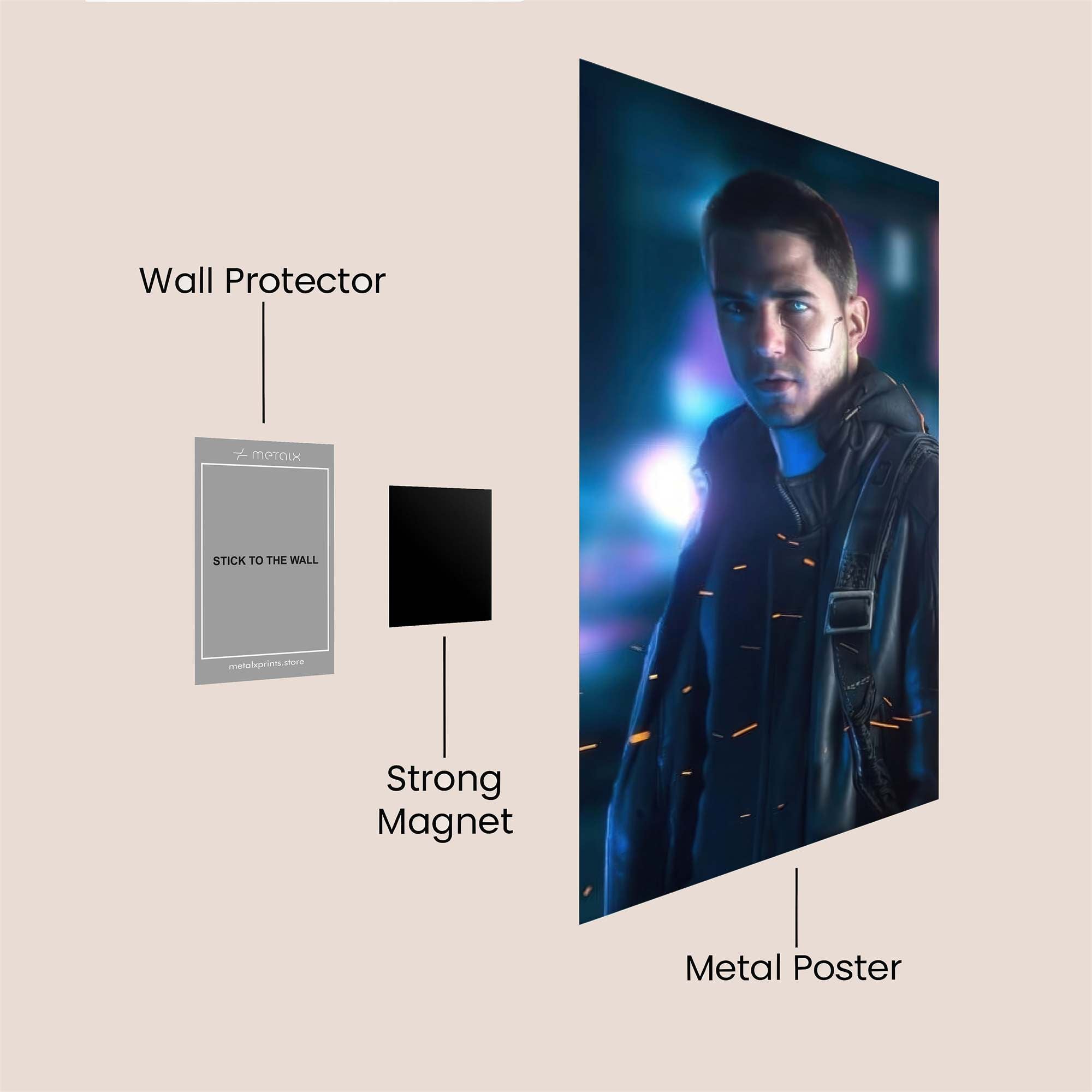 Cyber Warrior Safe Wall Magnetic / M