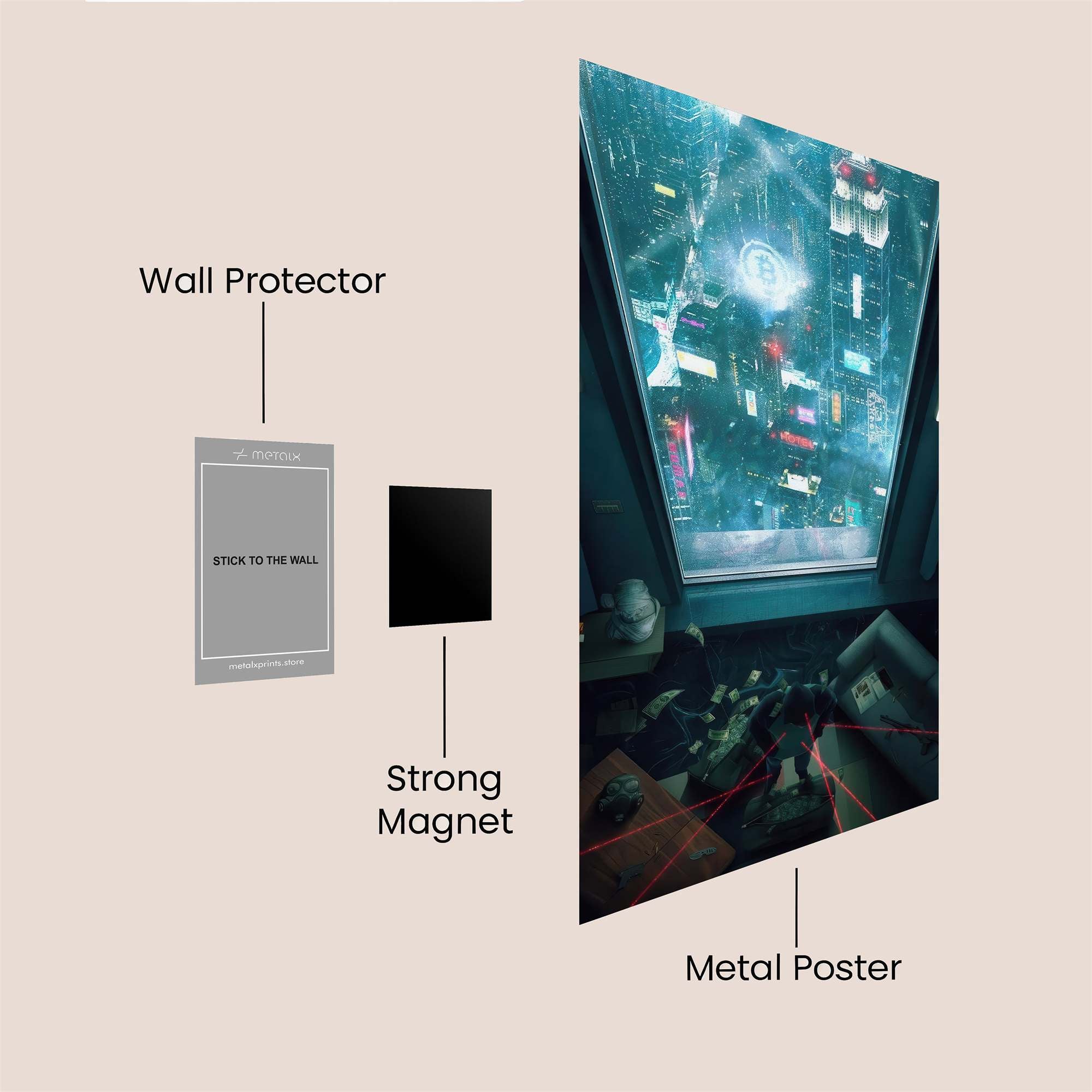 Cyberpunk Dreamscape Safe Wall Magnetic / M