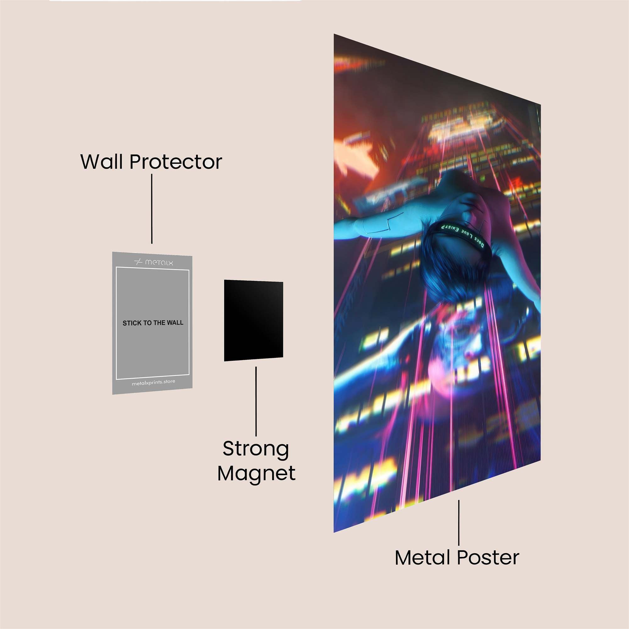 Neon Descent Safe Wall Magnetic / M