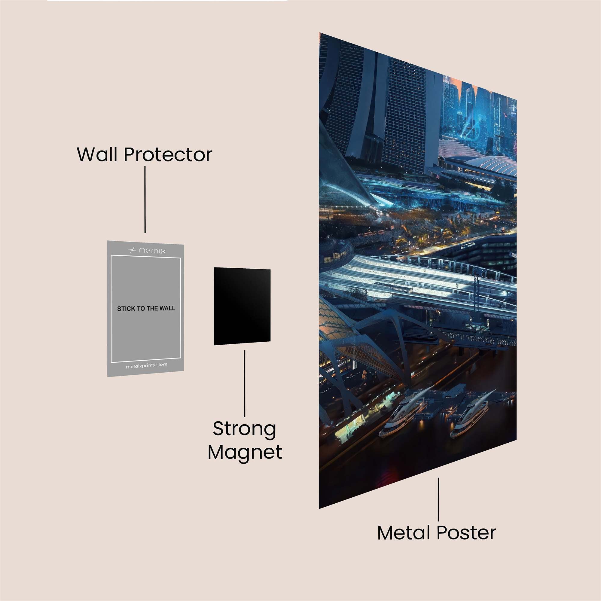 Futuristic Serenity Safe Wall Magnetic / M