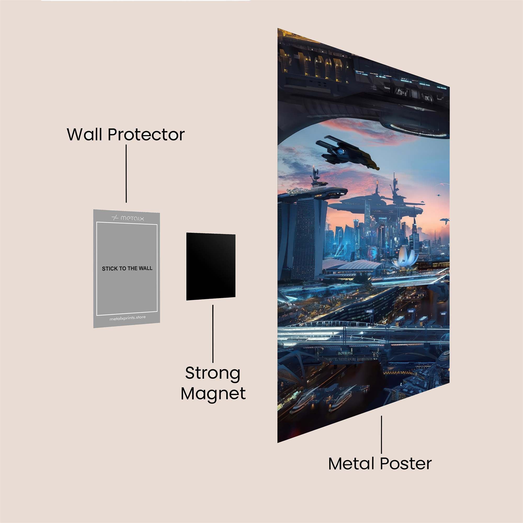 Futuristic Skies Safe Wall Magnetic / M