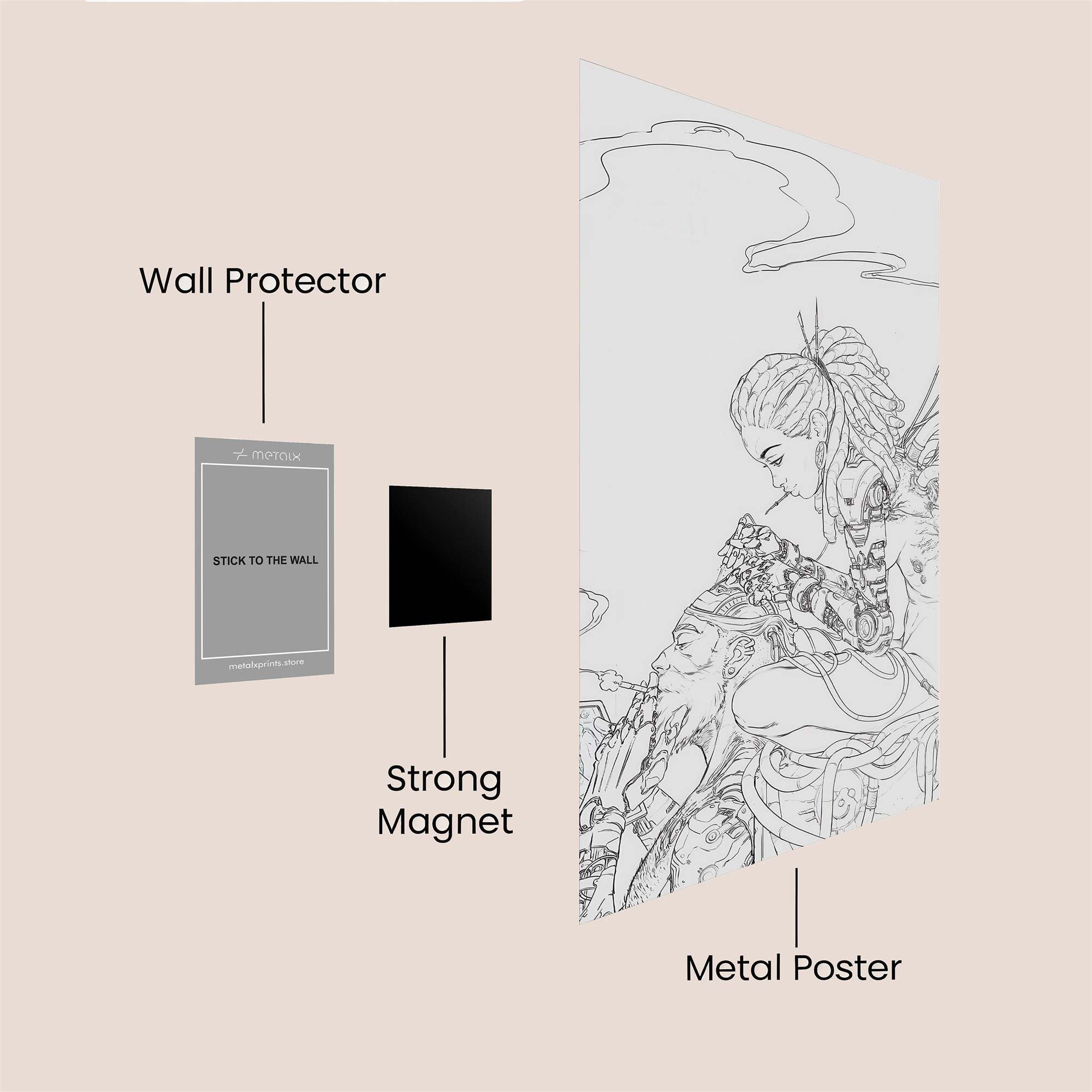 Cyber Serenity Safe Wall Magnetic / M