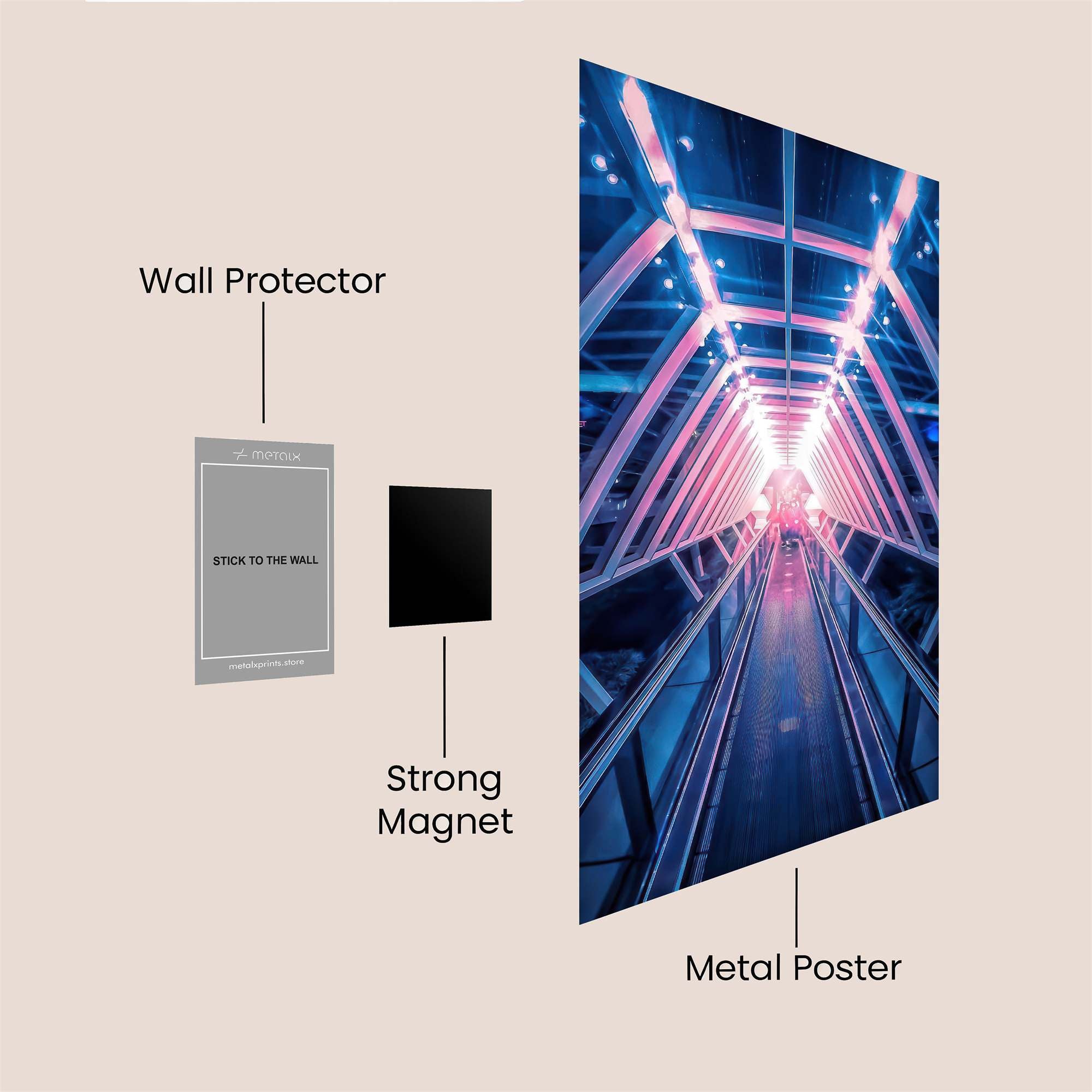 Futuristic Glow Safe Wall Magnetic / M