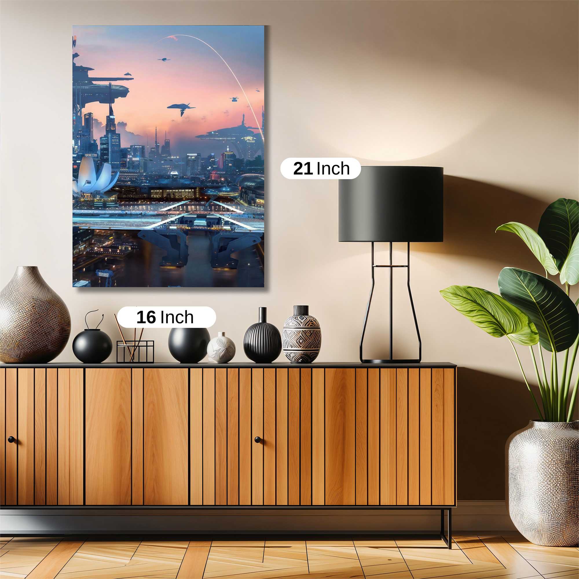 Futuristic Skyline Safe Wall Magnetic / M