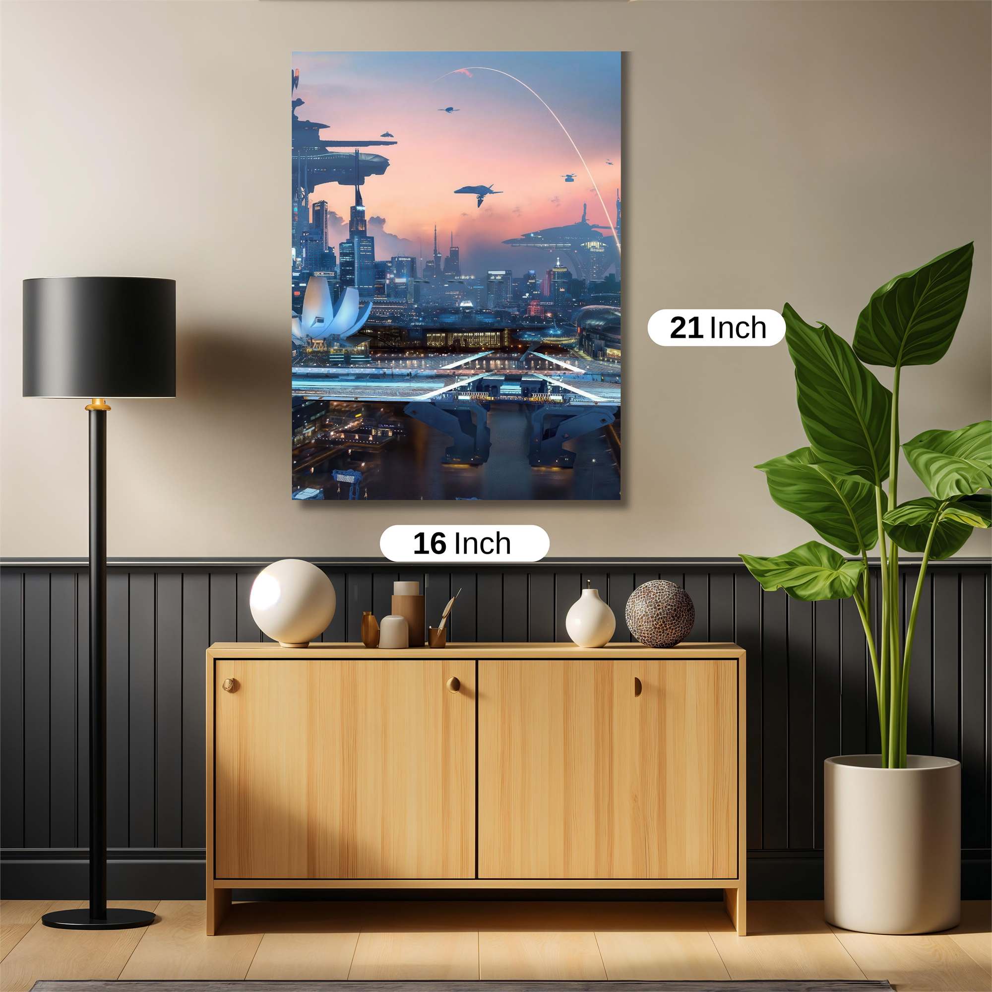 Futuristic Skyline Safe Wall Magnetic / M