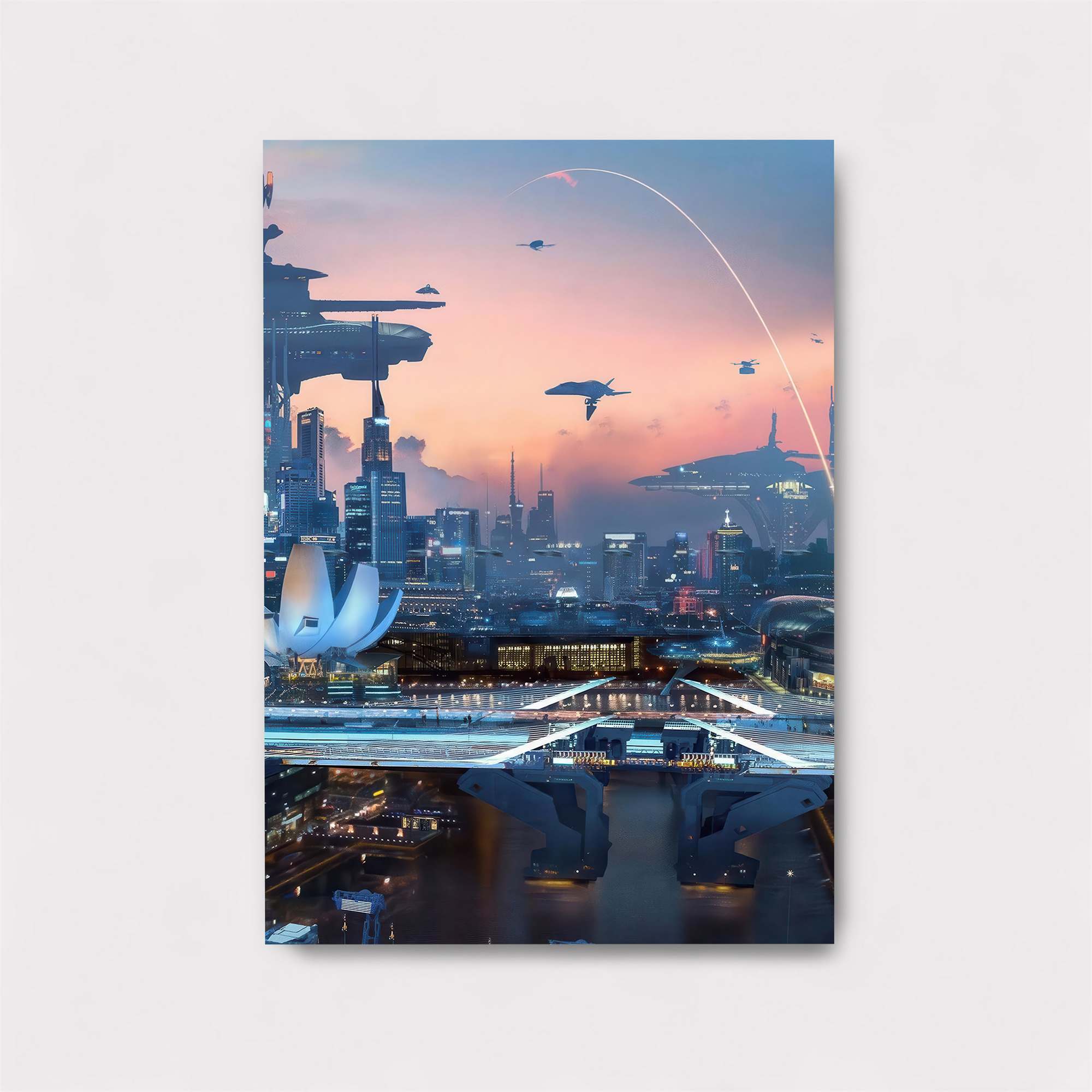 Futuristic Skyline Safe Wall Magnetic / M