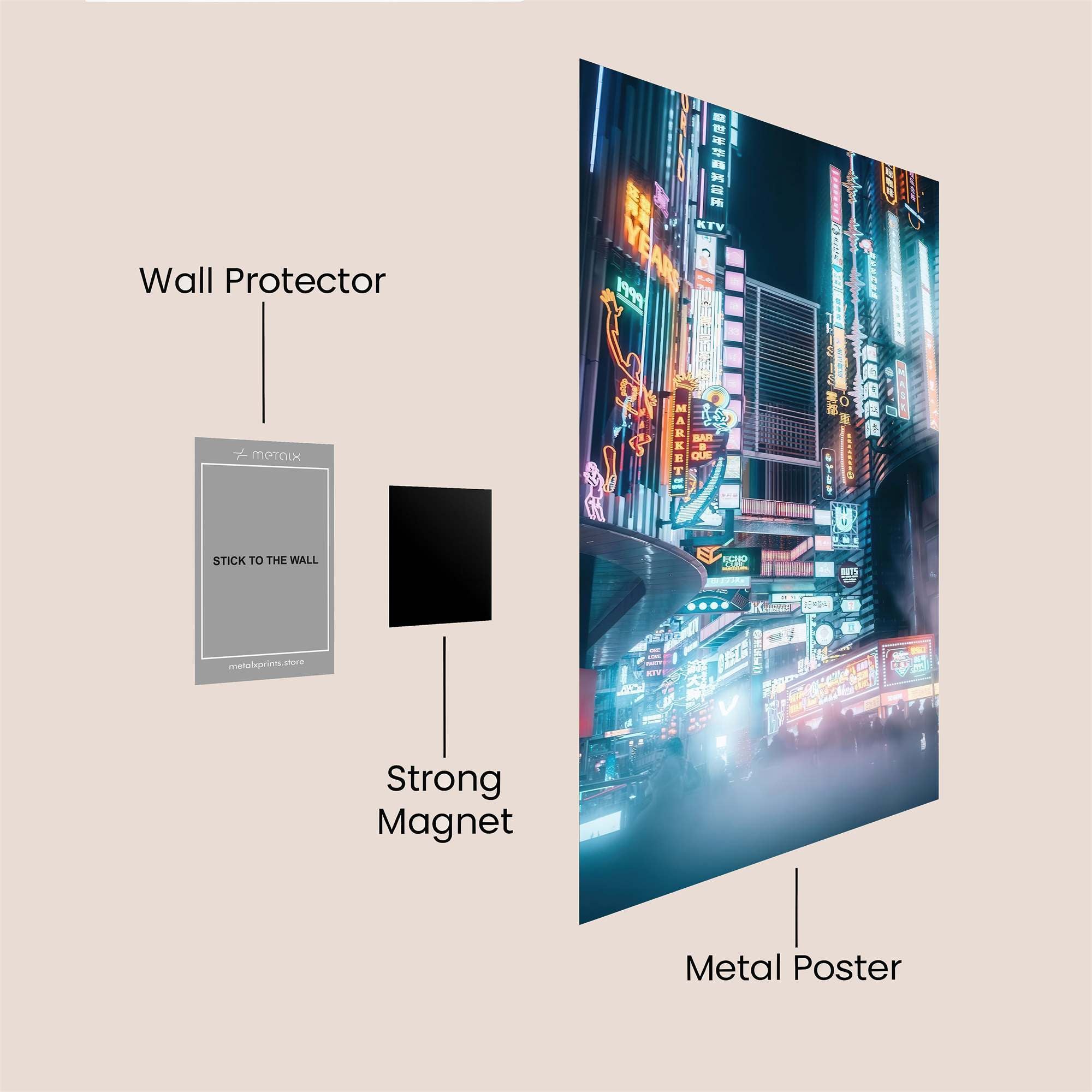 Neon Dreamscape Safe Wall Magnetic / M