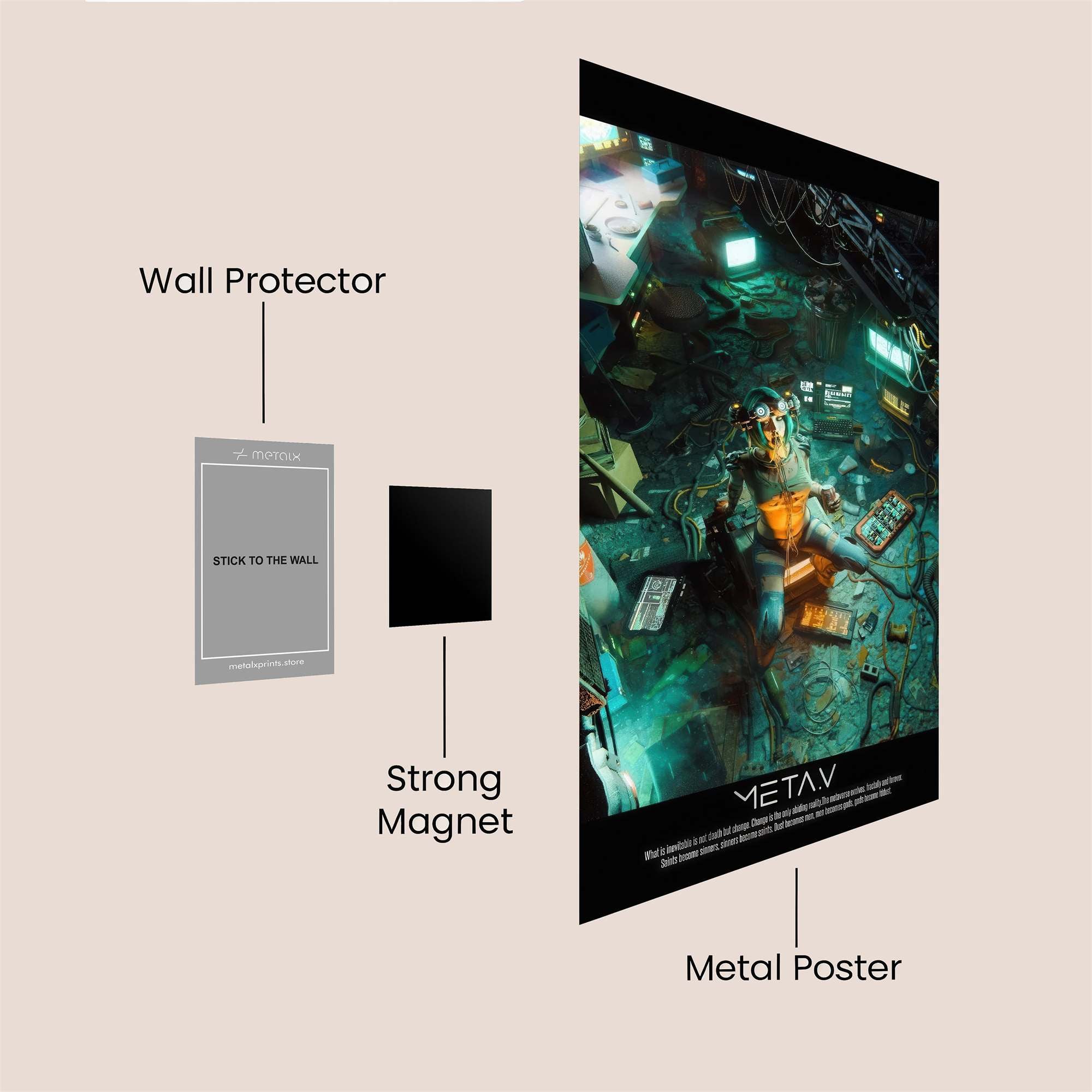 Futuristic Solitude Safe Wall Magnetic / M