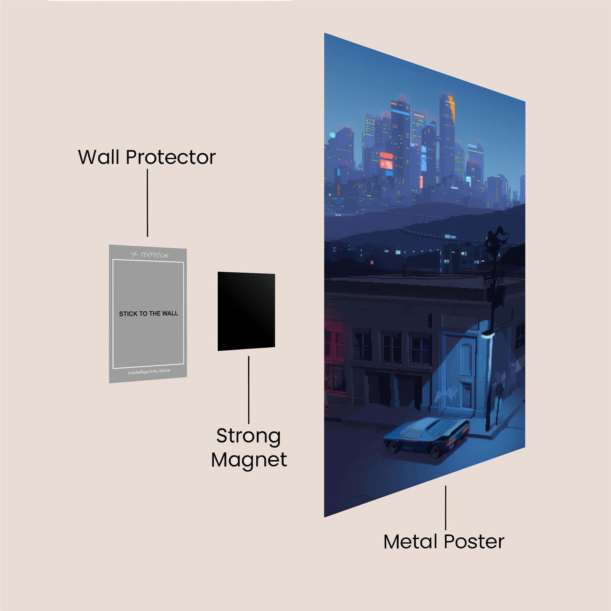 Cityscape Serenity Safe Wall Magnetic / M