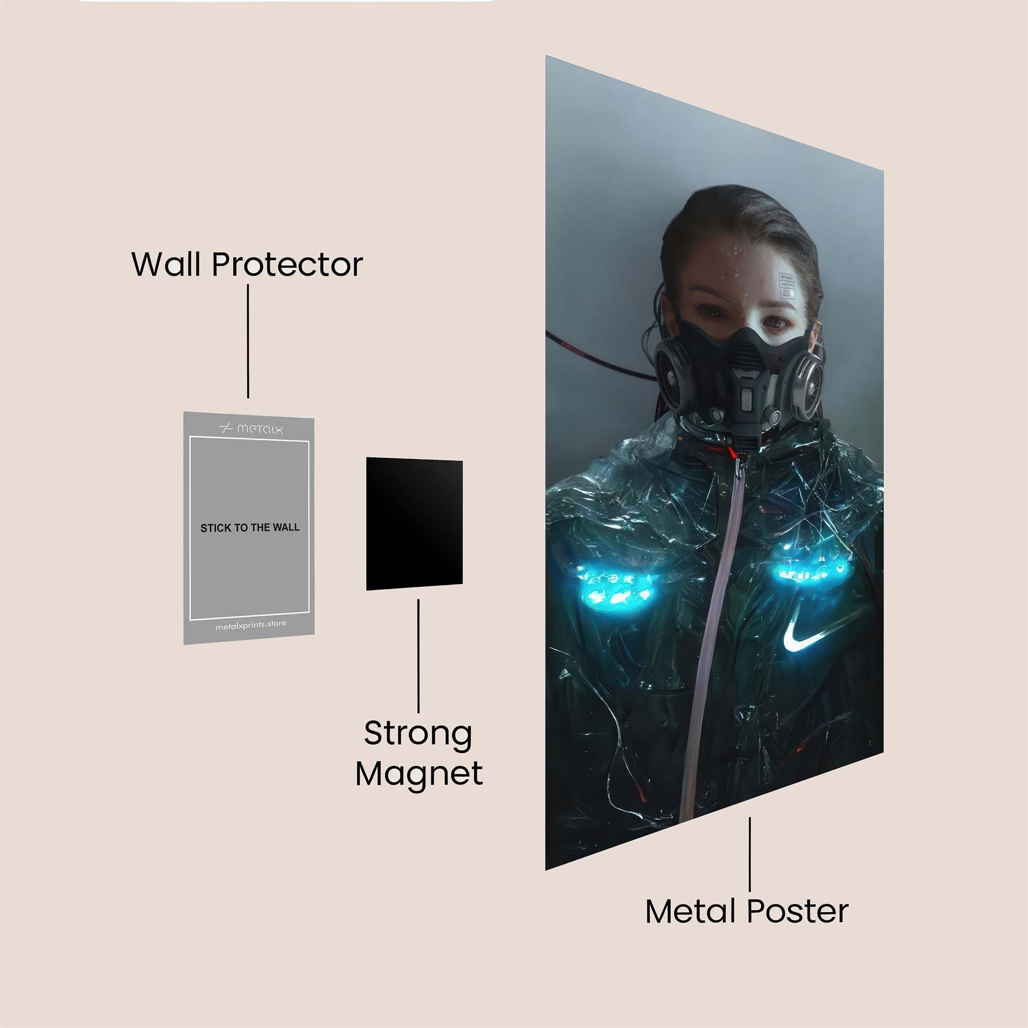 Futuristic Aura Safe Wall Magnetic / M