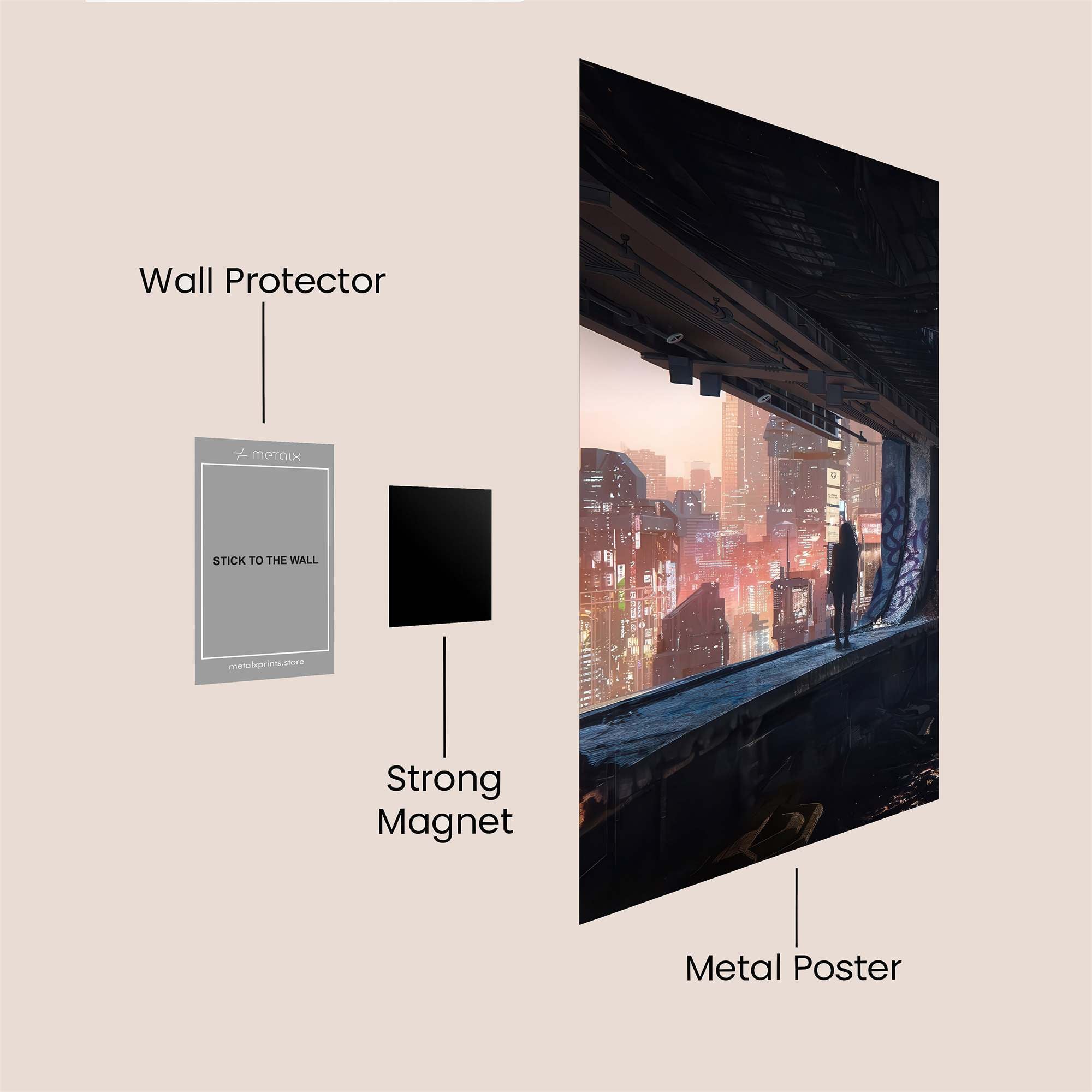 Futuristic Solitude Safe Wall Magnetic / M