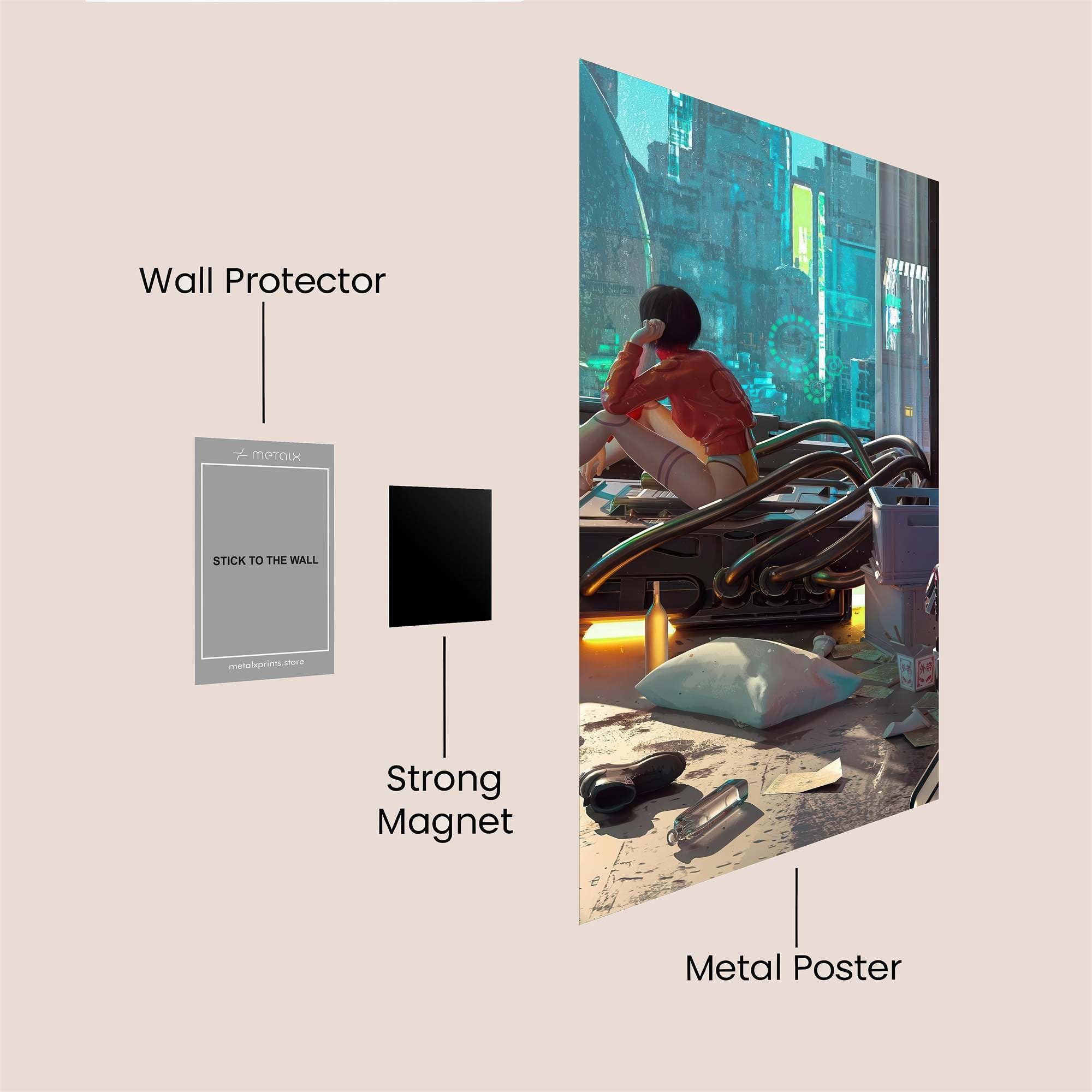 Futuristic Solitude Safe Wall Magnetic / M