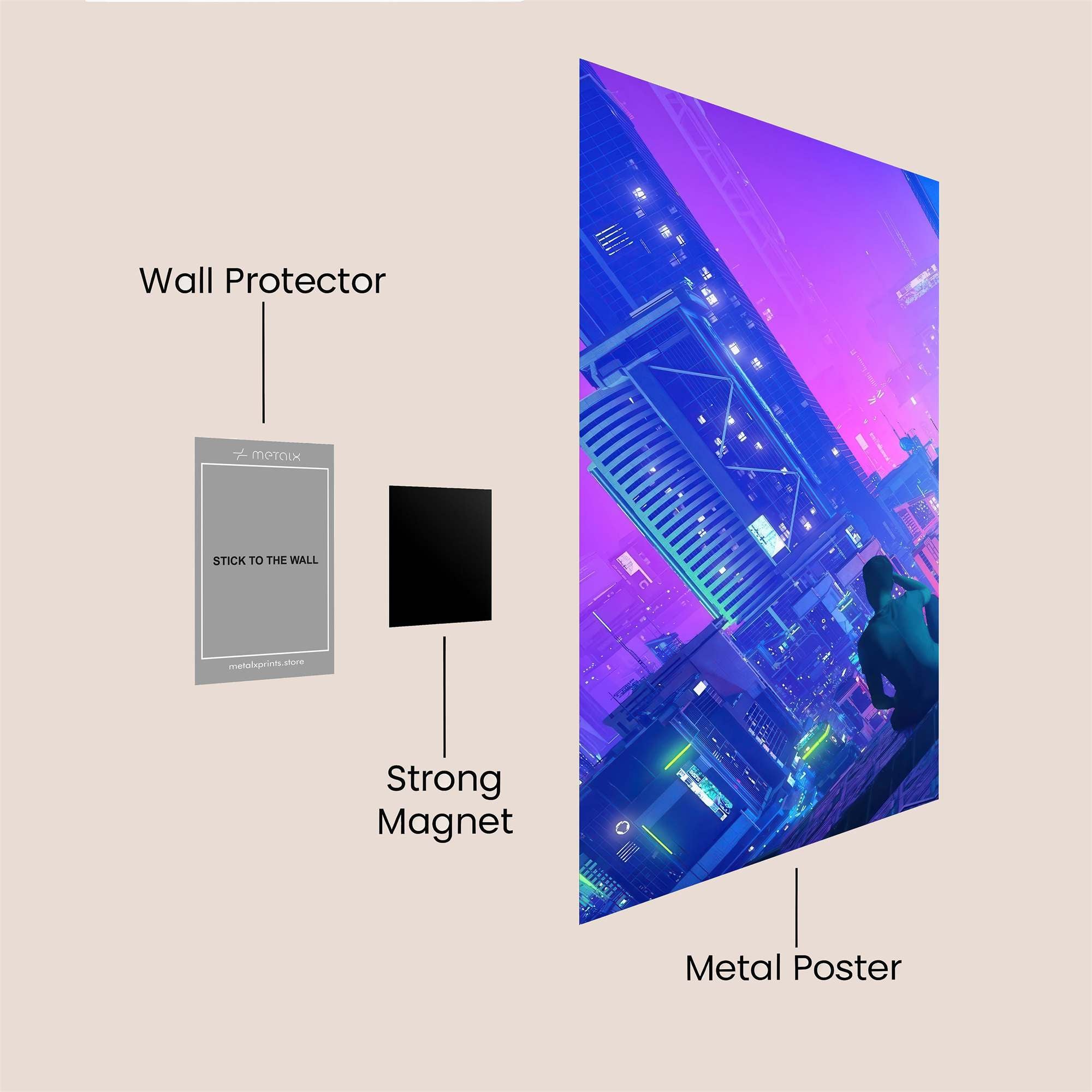 Neon Solitude Safe Wall Magnetic / M