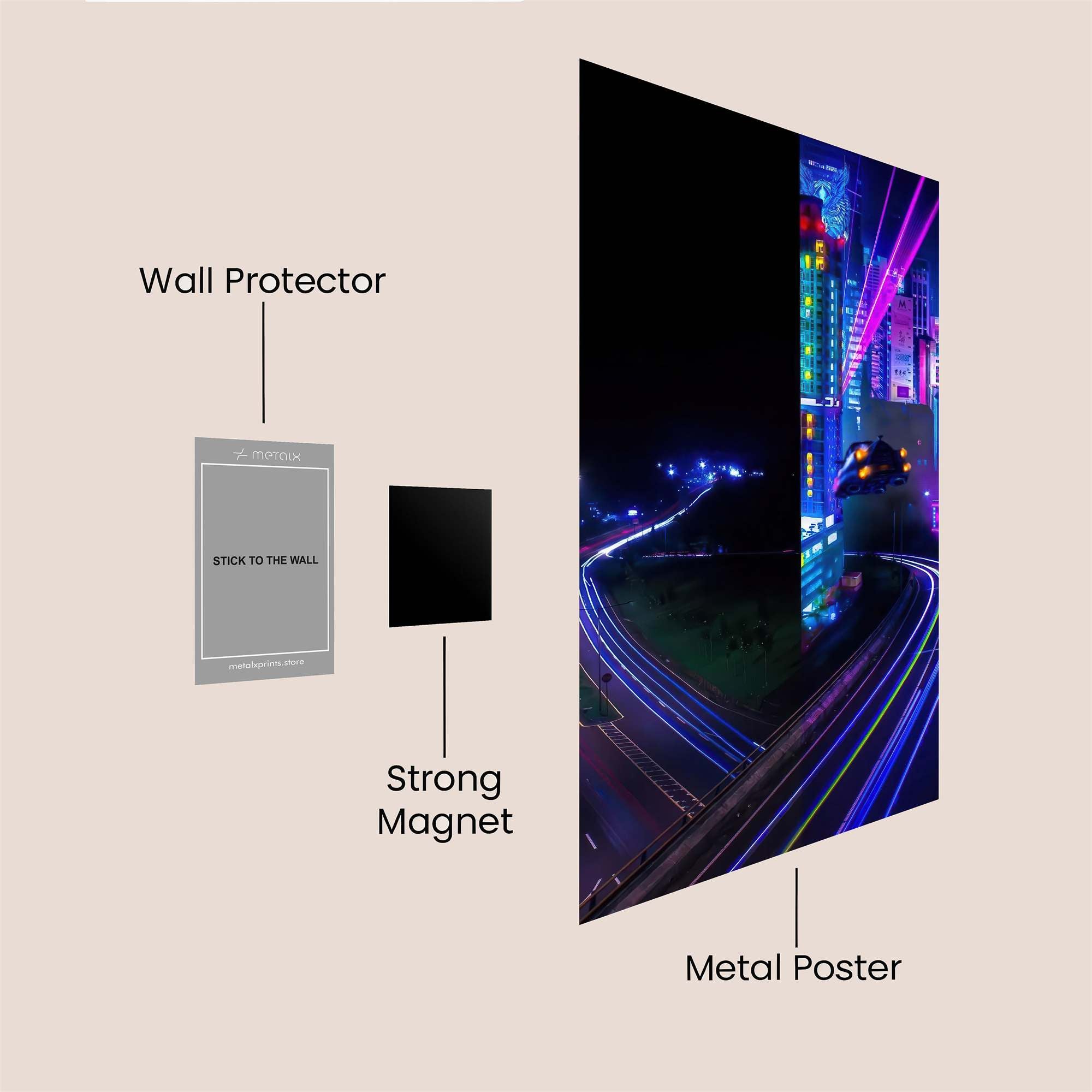 Neon Futurism Safe Wall Magnetic / M