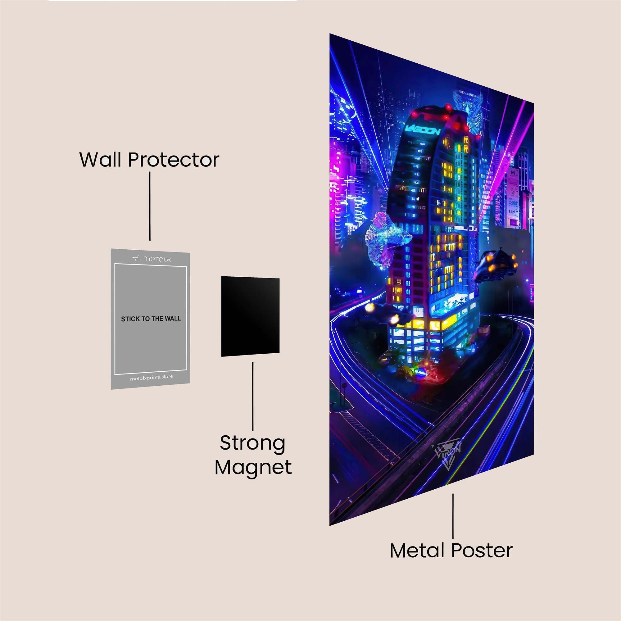 Neon Dreamscape Safe Wall Magnetic / M
