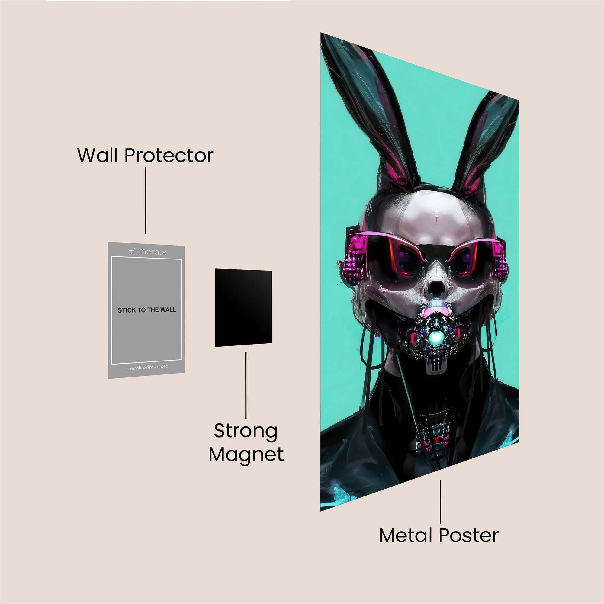 Cyber Bunny Safe Wall Magnetic / M