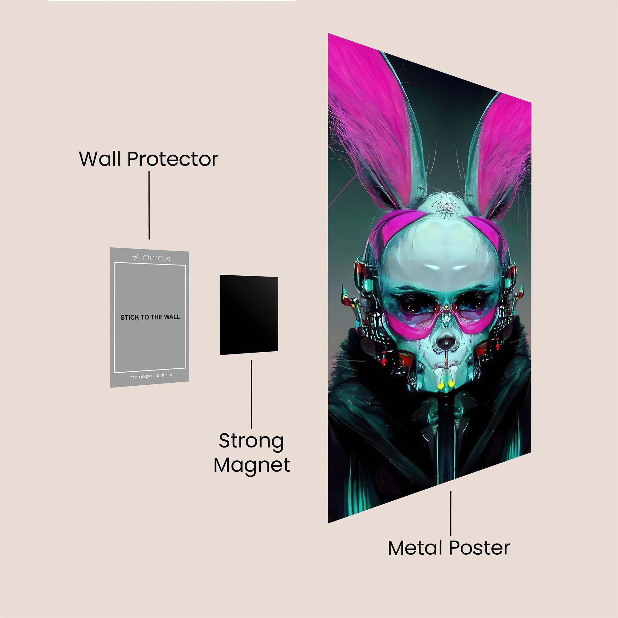 Cyber Bunny Safe Wall Magnetic / M