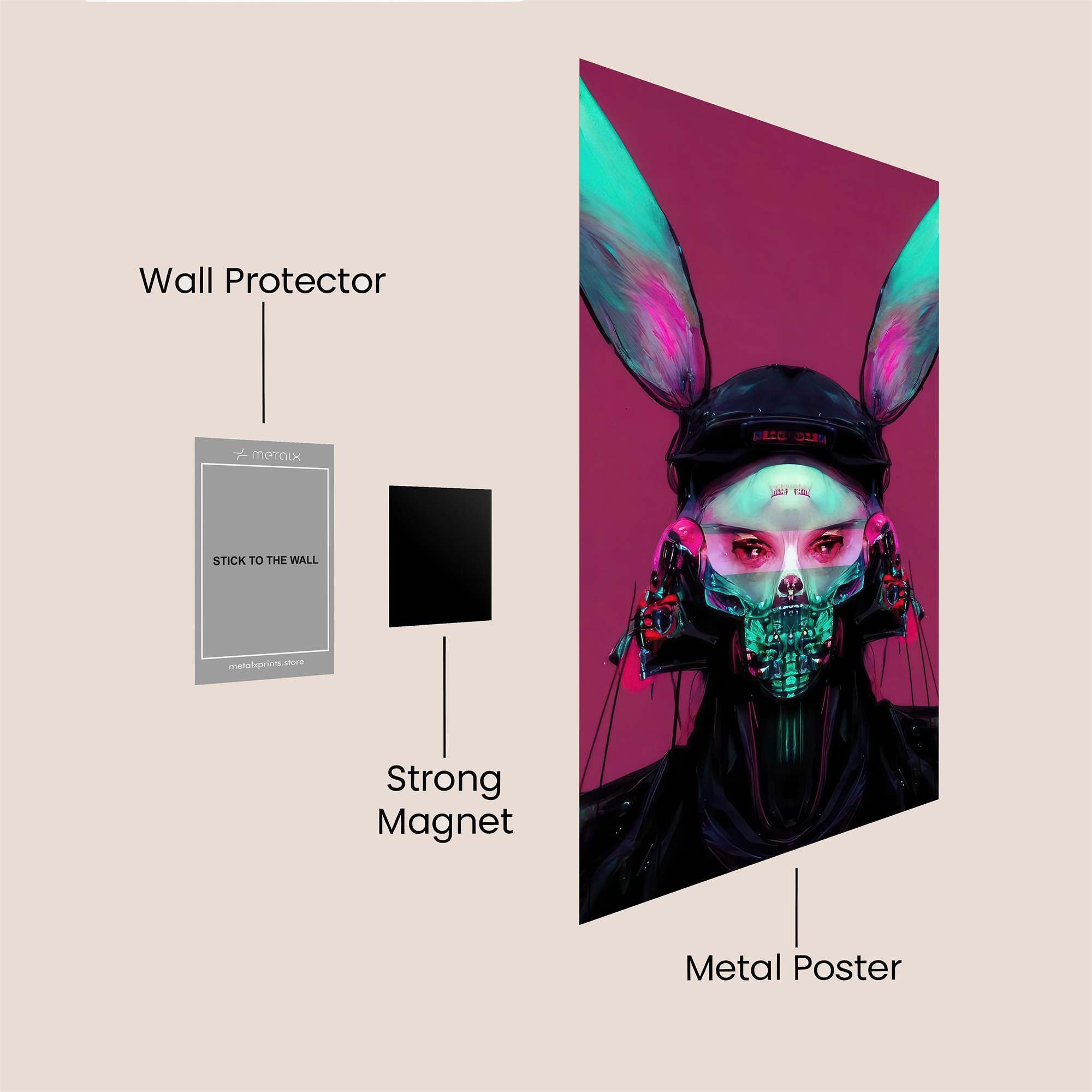 Cyber Bunny Safe Wall Magnetic / M