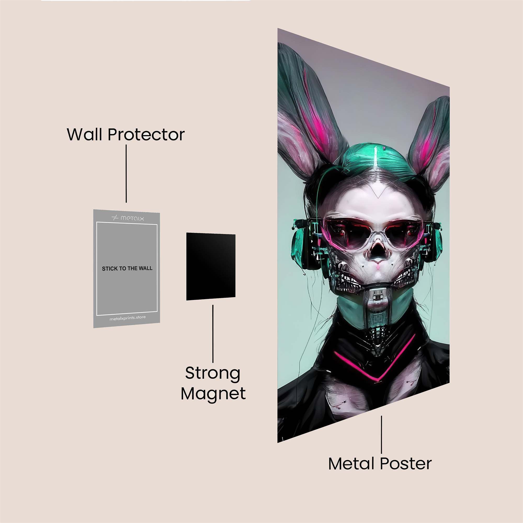 Cyber Bunny Safe Wall Magnetic / M