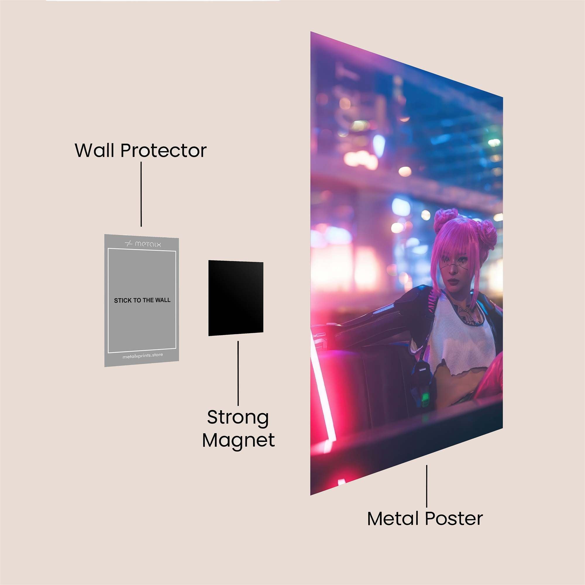 Neon Warrior Safe Wall Magnetic / M