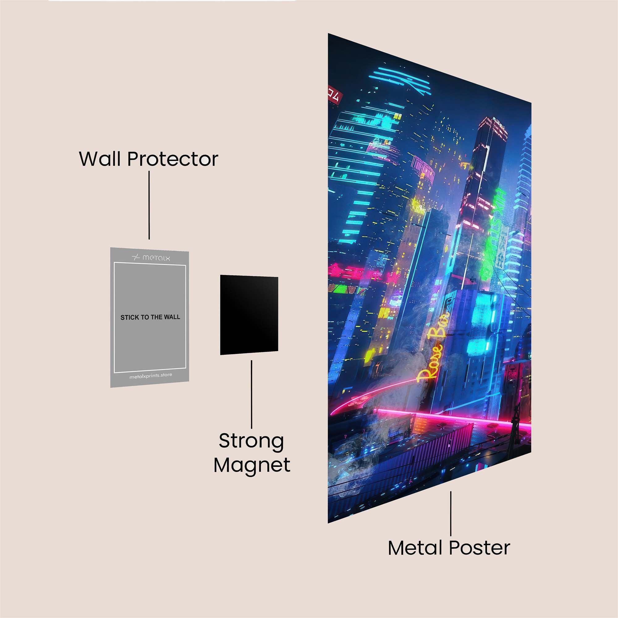 Neon Dreamscape Safe Wall Magnetic / M