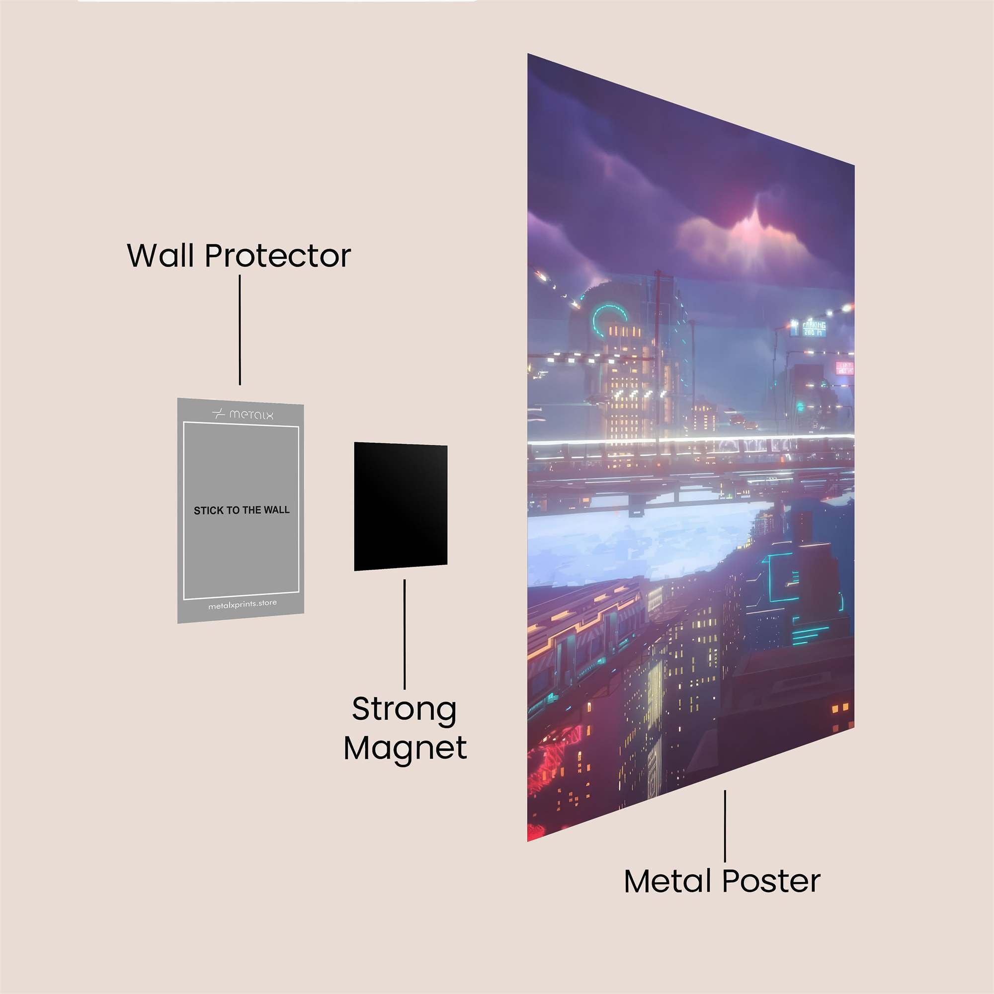 Neon Dreamscape Safe Wall Magnetic / M