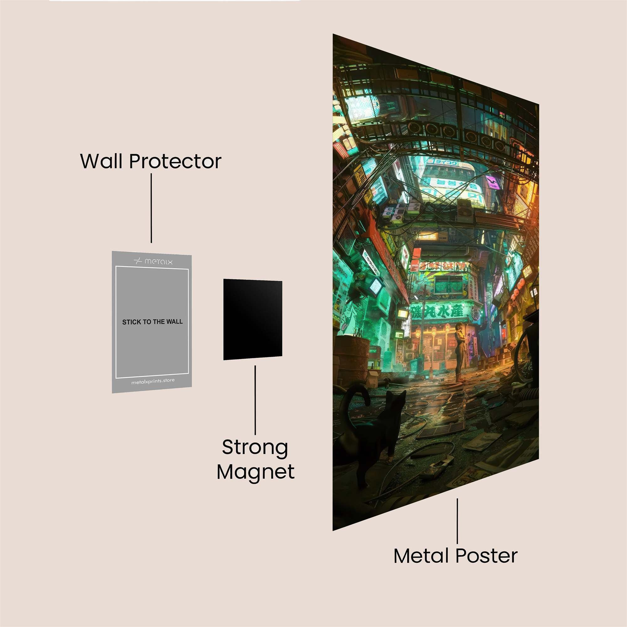 Neon Dreamscape Safe Wall Magnetic / M