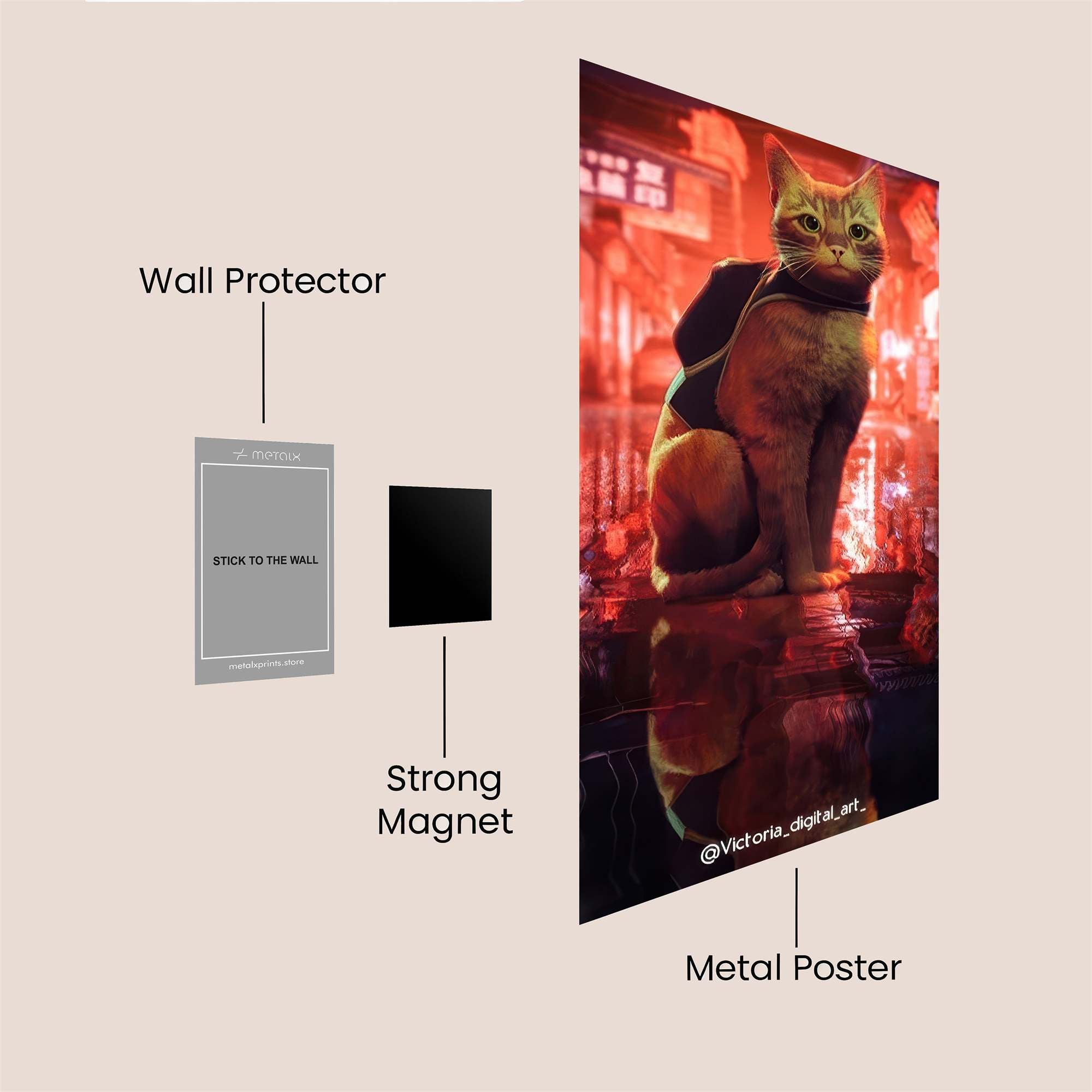 Cyber Cat Safe Wall Magnetic / M