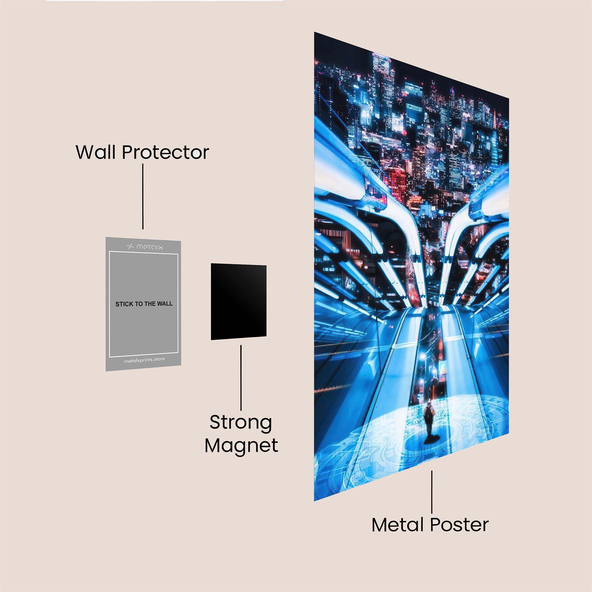 Futuristic Odyssey Safe Wall Magnetic / M