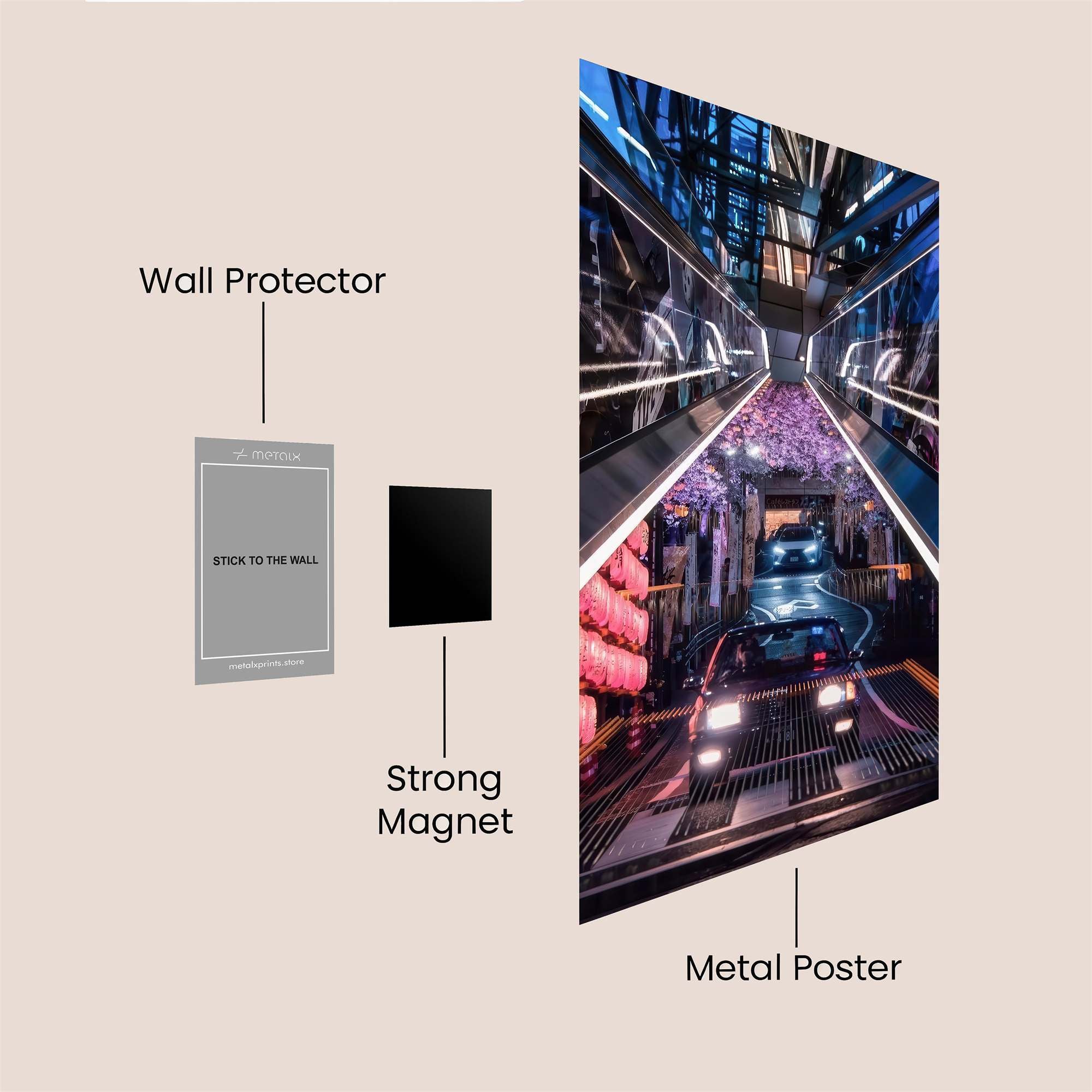 Neon Drive Safe Wall Magnetic / M