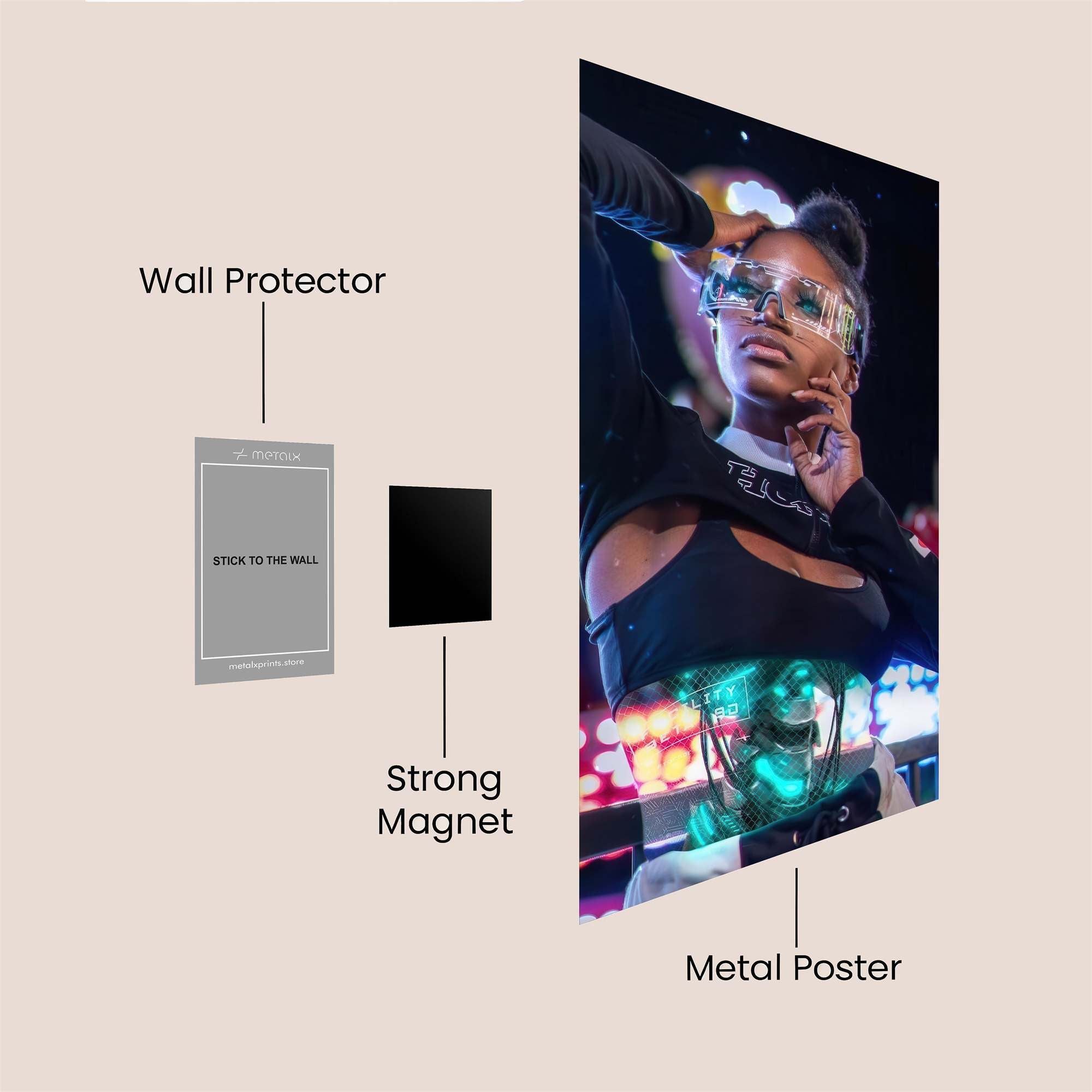 Futuristic Elegance Safe Wall Magnetic / M