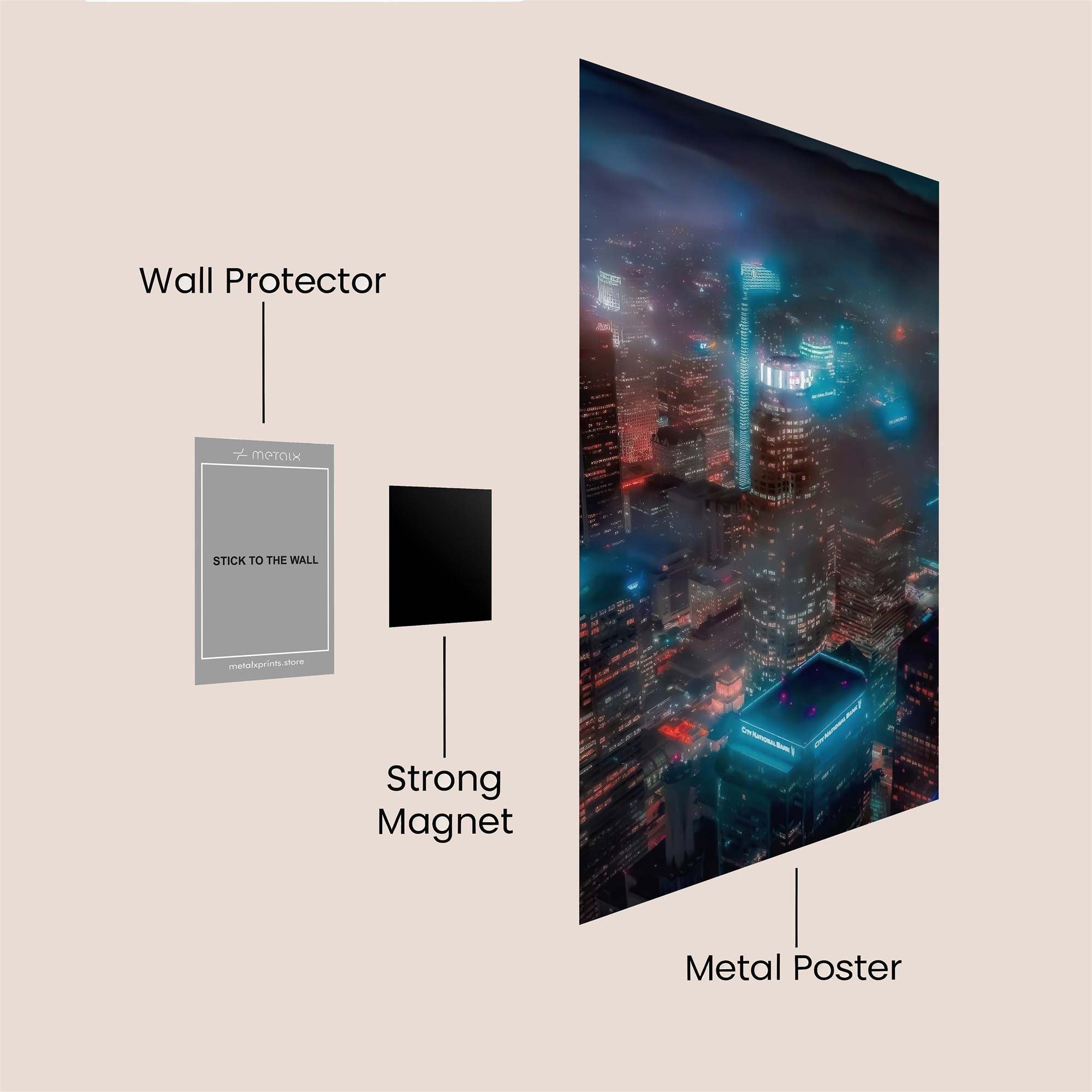 Neon Dreamscape Safe Wall Magnetic / M