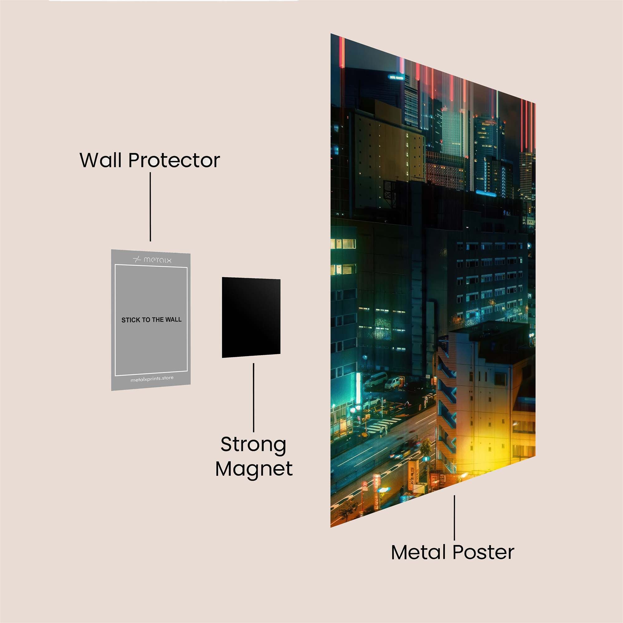 Neon Dreamscape Safe Wall Magnetic / M