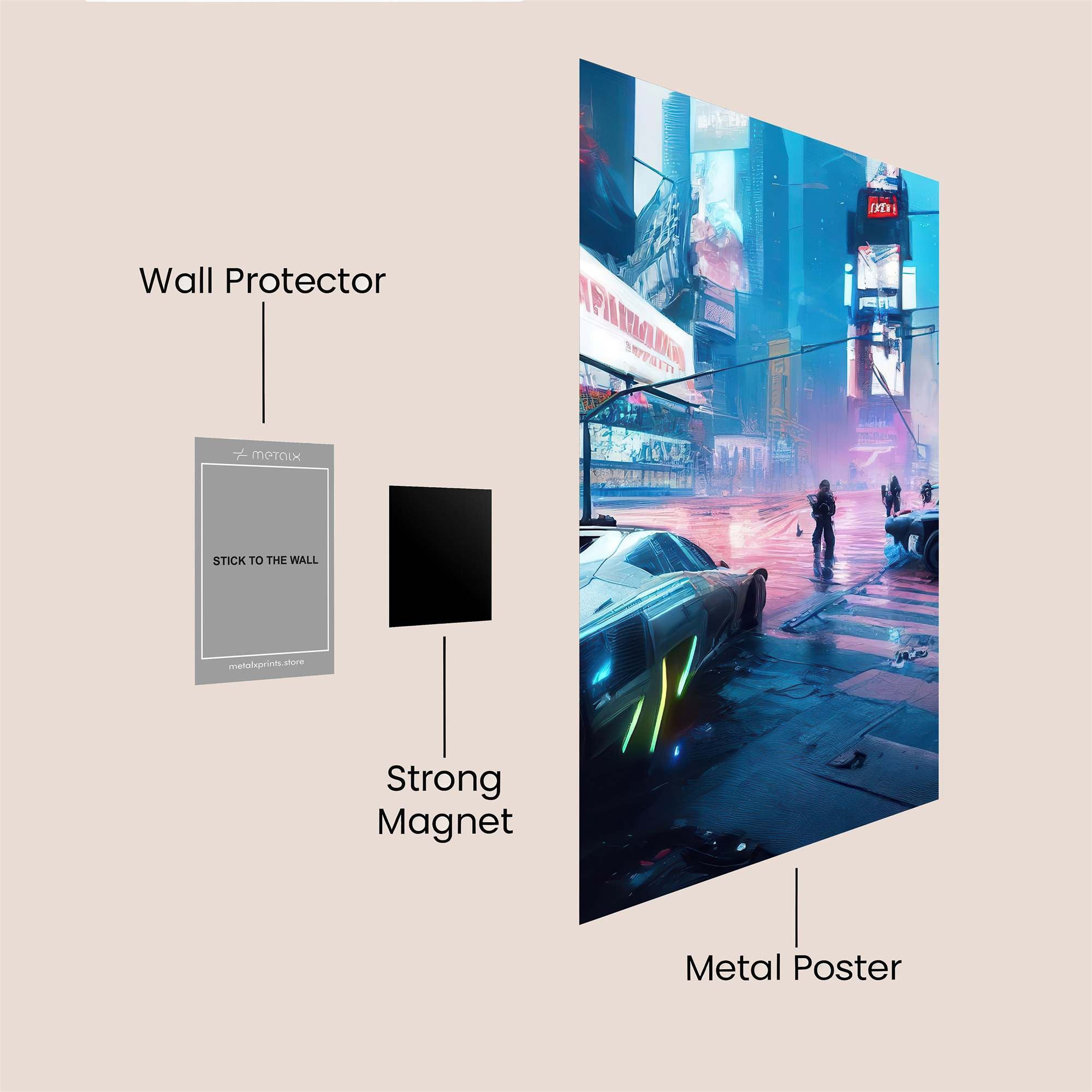 Futuristic Vivid Safe Wall Magnetic / M