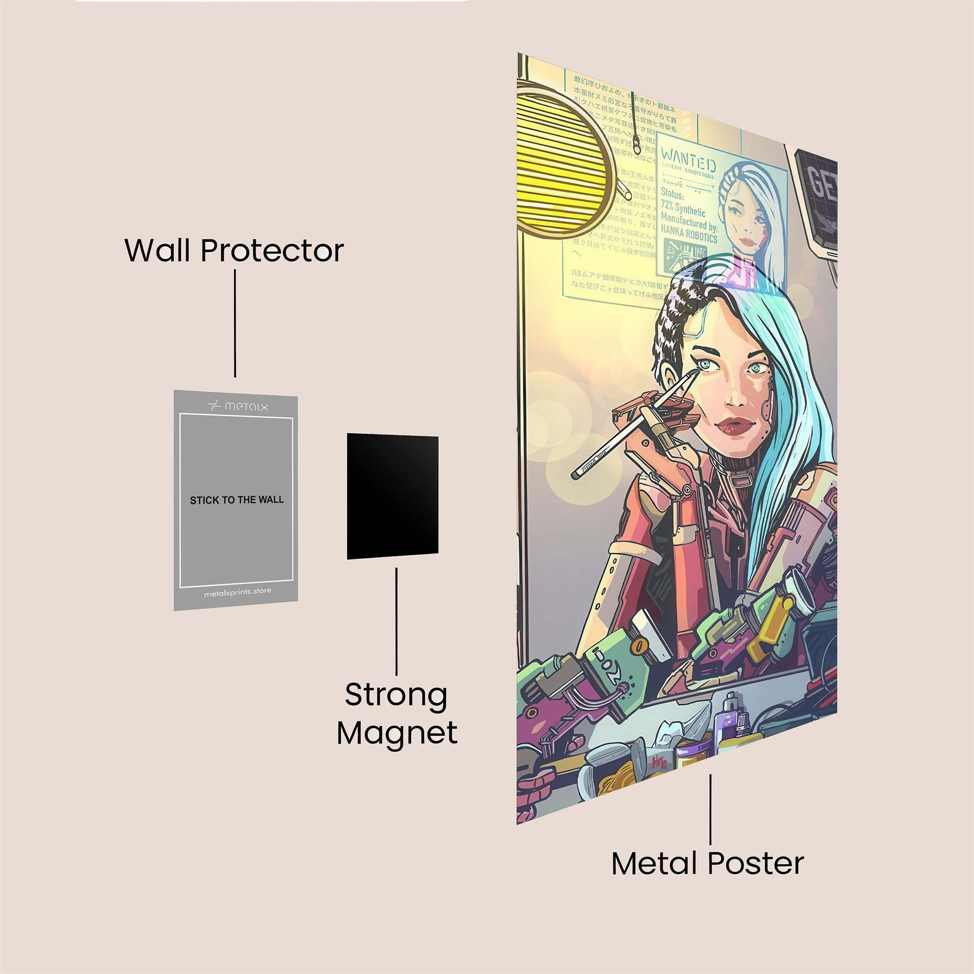 Futuristic Reflection Safe Wall Magnetic / M