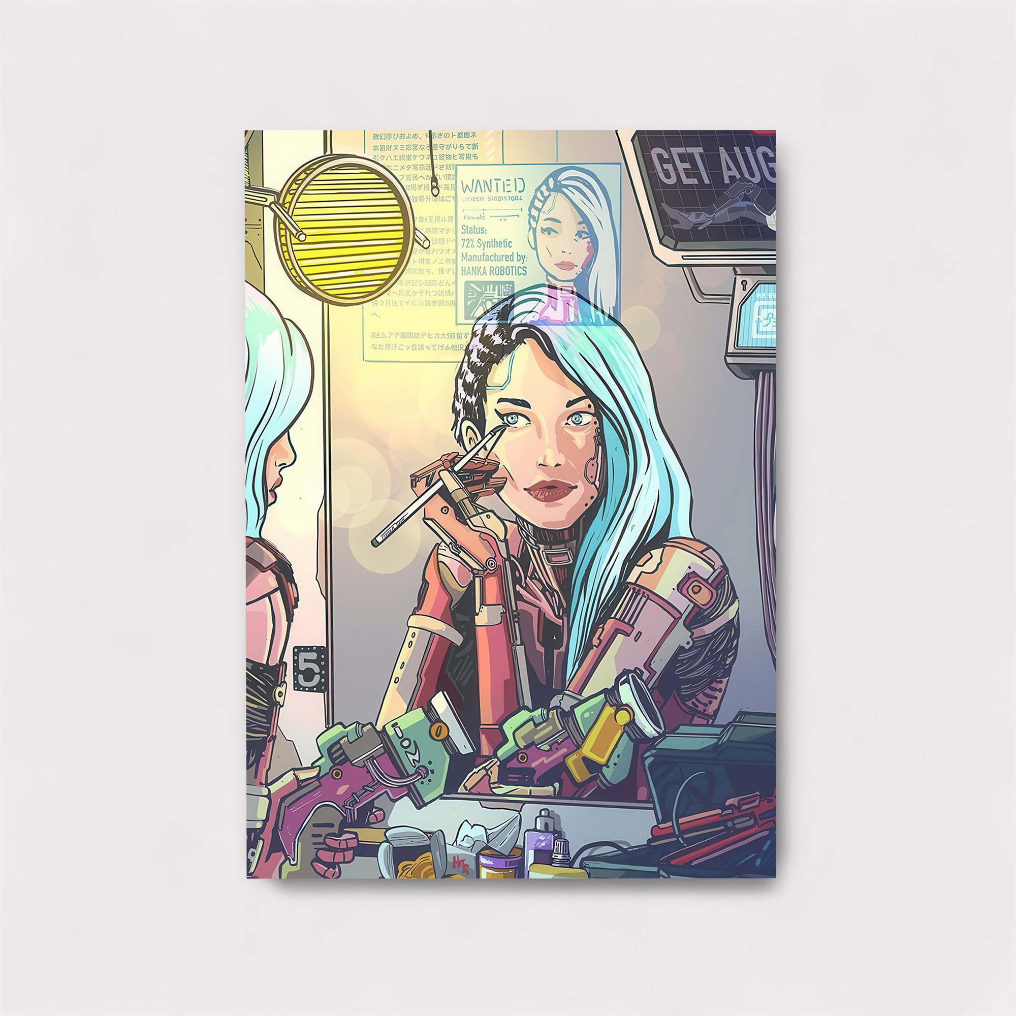 Futuristic Reflection Safe Wall Magnetic / M