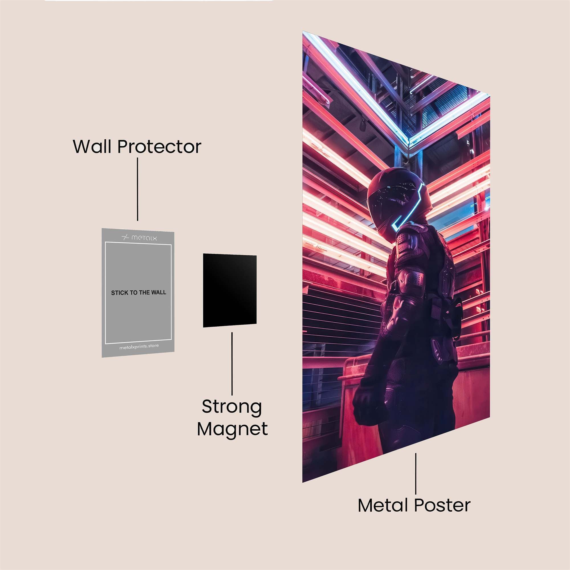 Neon Warrior Safe Wall Magnetic / M