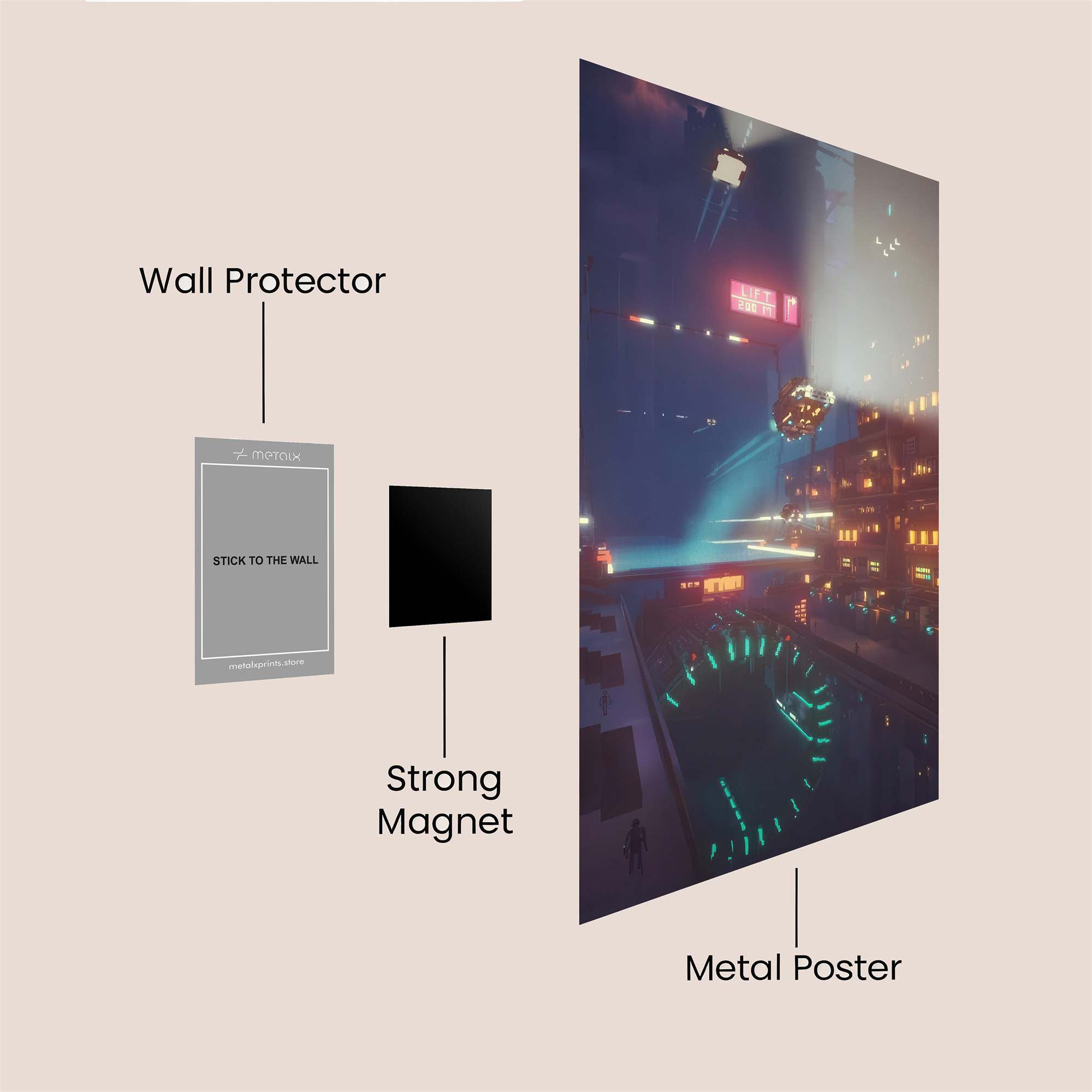 Cyberpunk Dreamscape Safe Wall Magnetic / M